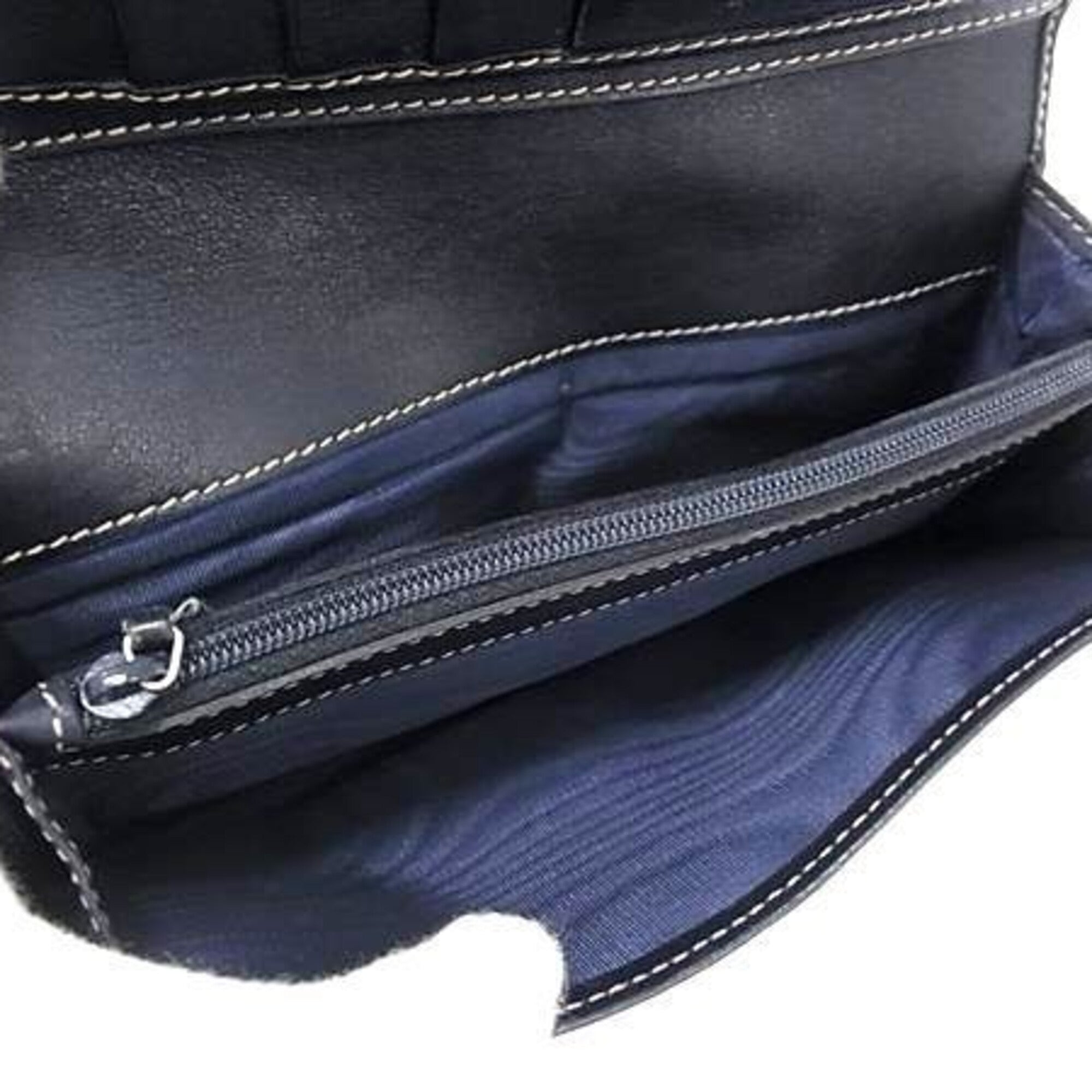 Gucci Brown Navy Gg Supreme Leather Long Wallet (Bi-Fold) (Pre-Owned)