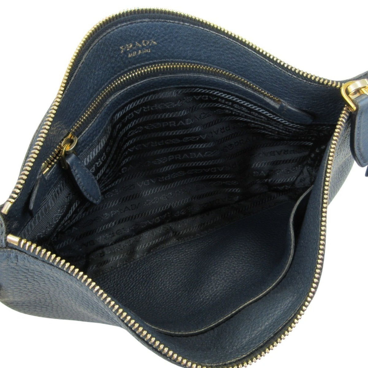 Prada Navy Leather Shoulder Bag (Pre-Owned)