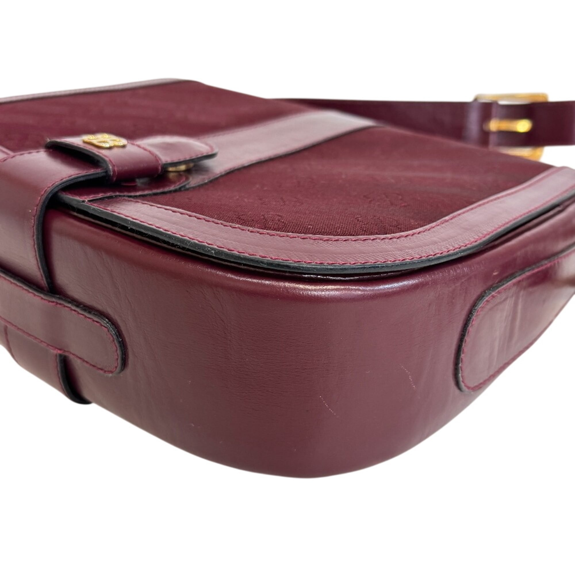 Balenciaga Bordeaux Canvas Leather Shoulder Bag (Pre-Owned)
