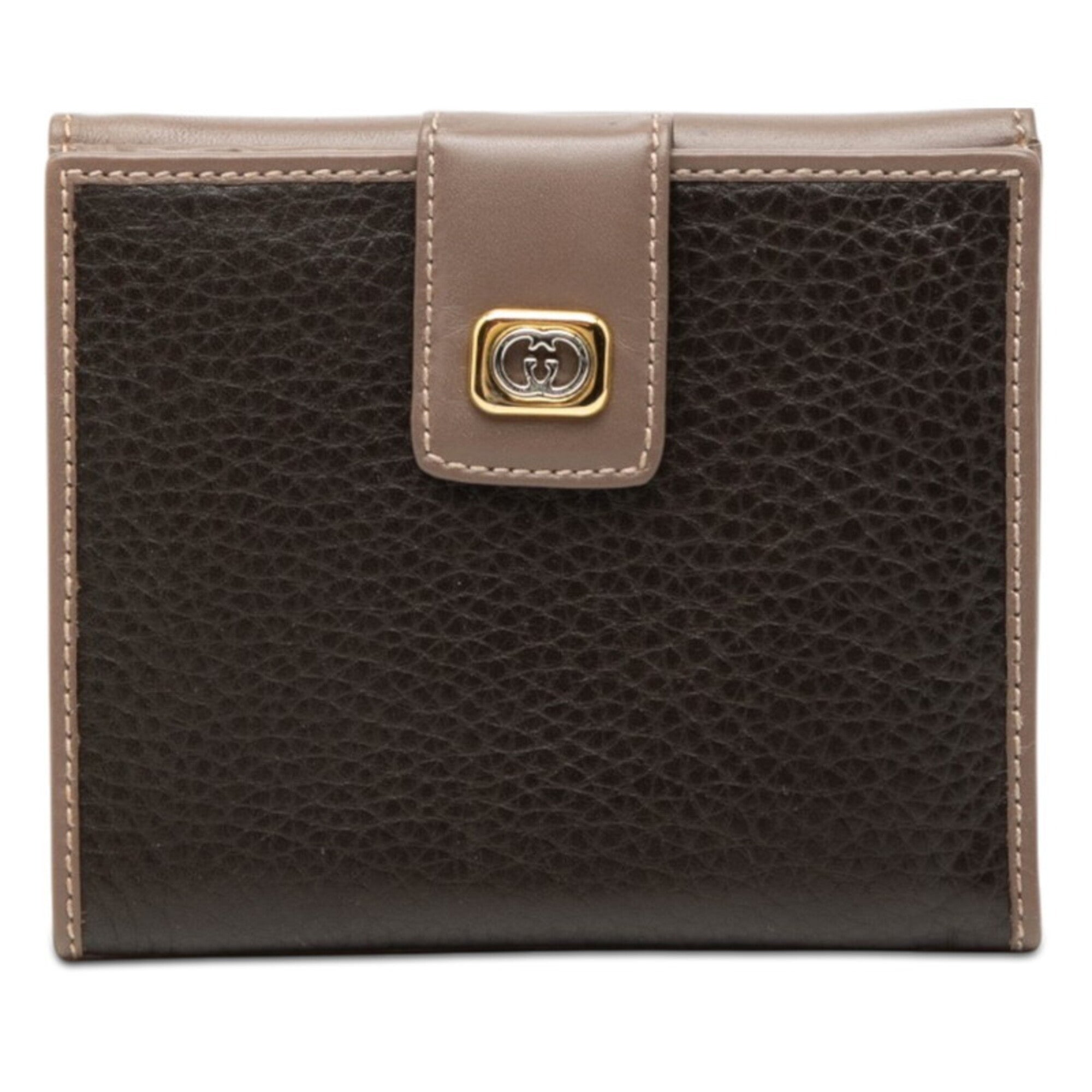 Gucci Black Brown Leather Wallet (Bi-Fold) (Pre-Owned)