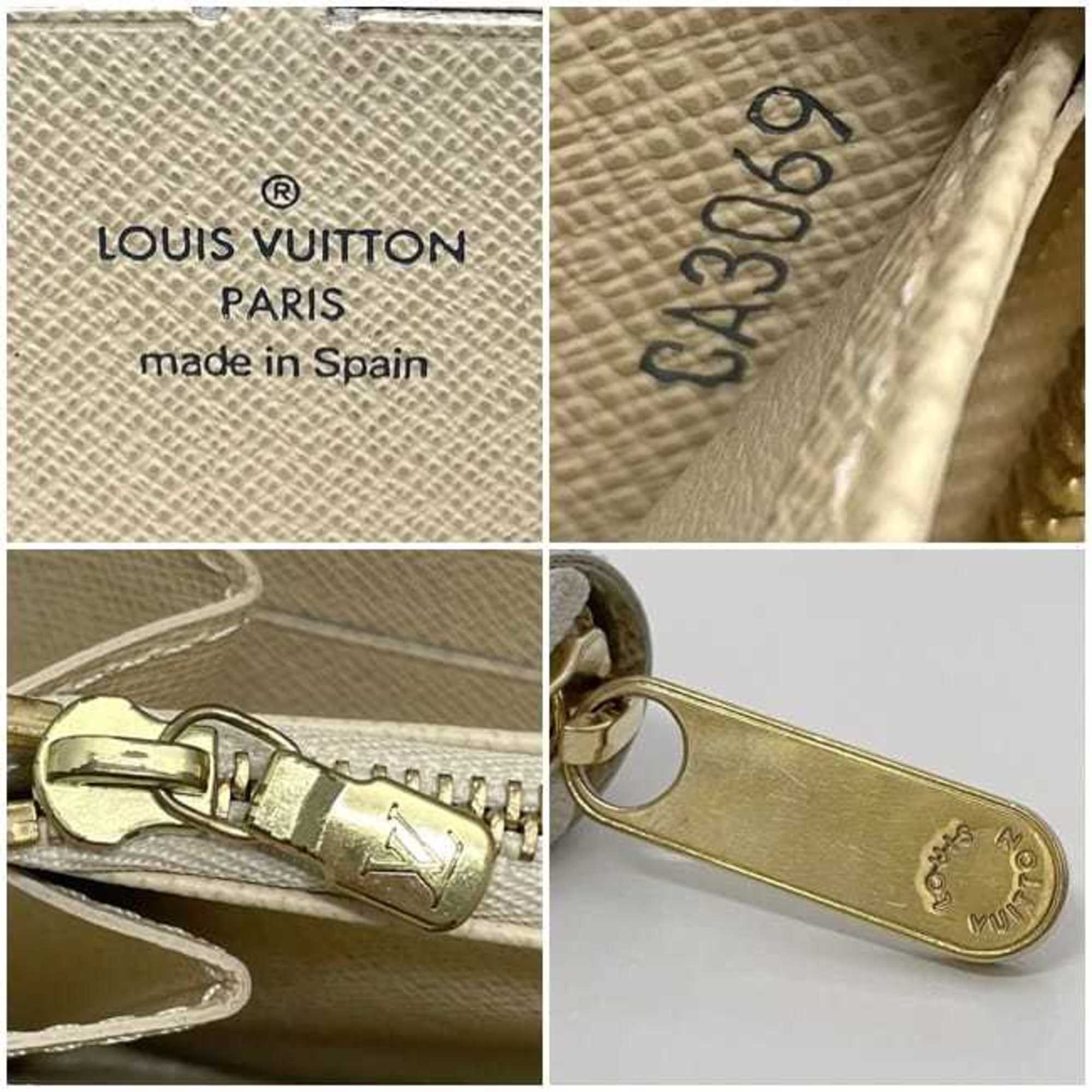 Louis Vuitton Gray White Damier Canvas Long Wallet (Bi-Fold) (Pre-Owned)