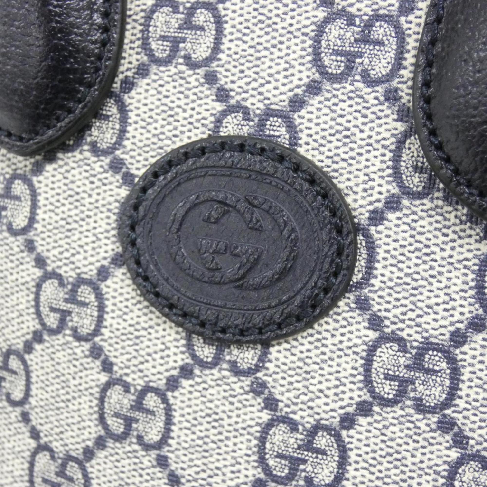 Gucci Beige Blue Gg Supreme Handbag Shoulder Bag (Pre-Owned)