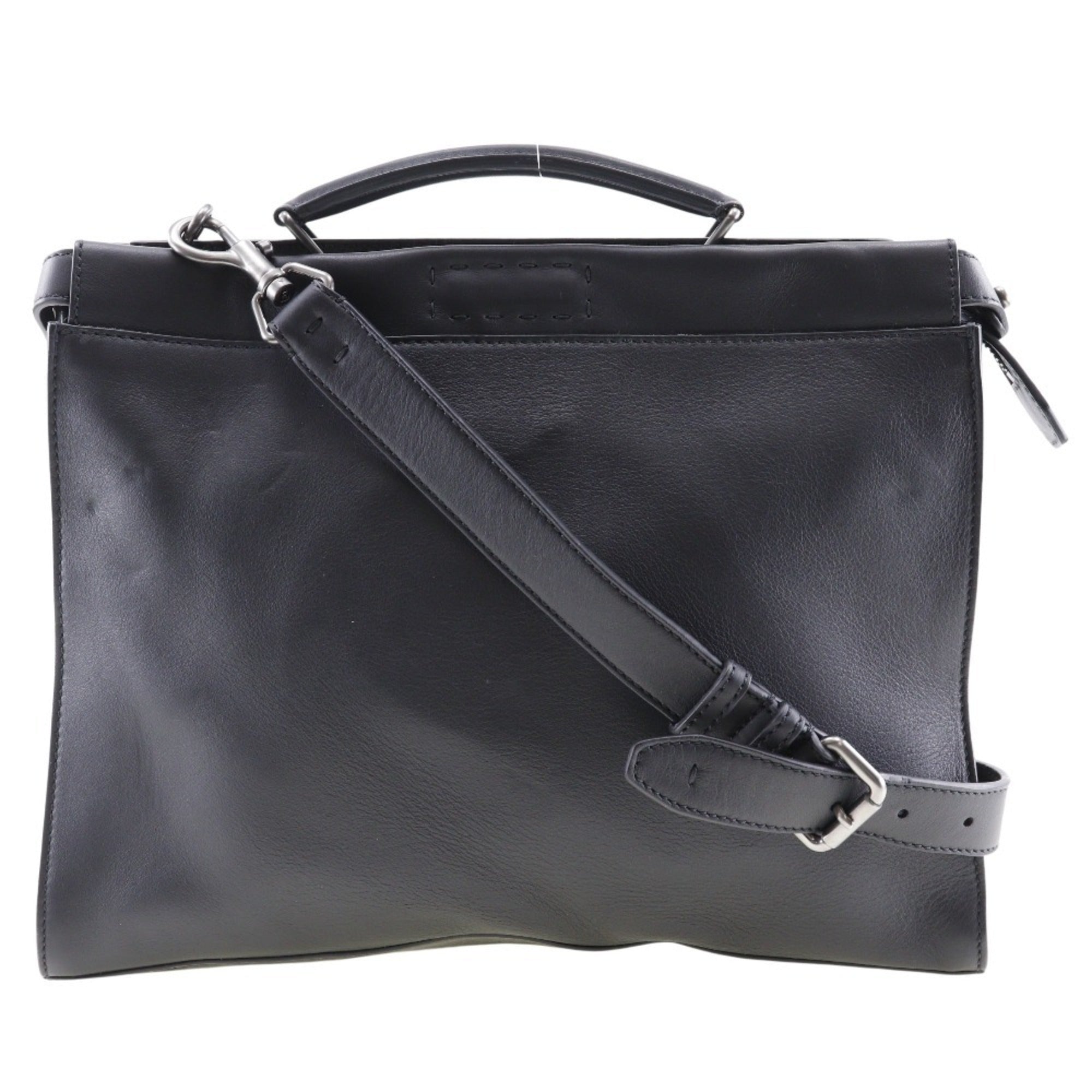 Fendi Peekaboo Black Leather Shoulder Bag (Pre-Owned)
