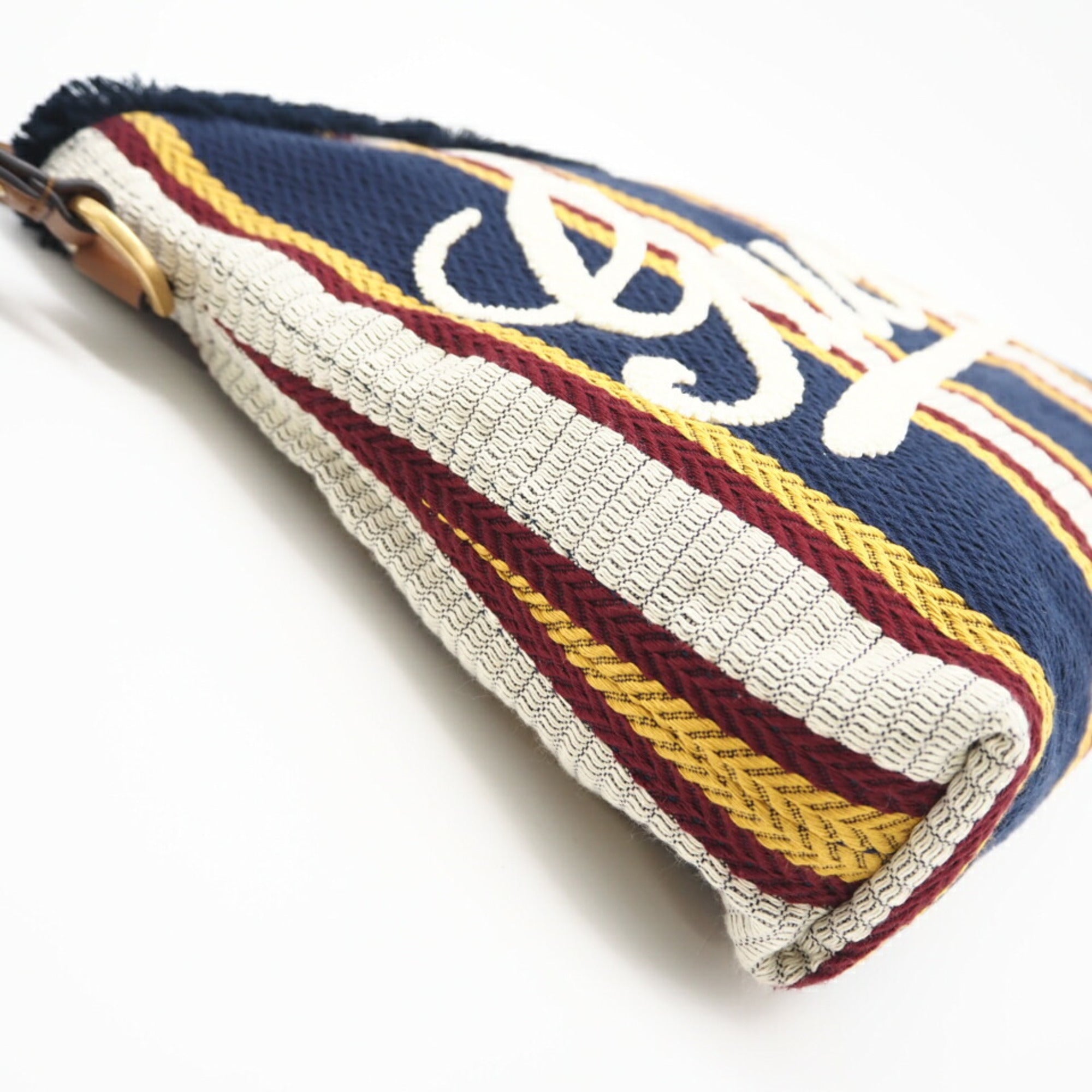 Gucci Multi-Color Navy Canvas Clutch Bag Pouch (Pre-Owned)