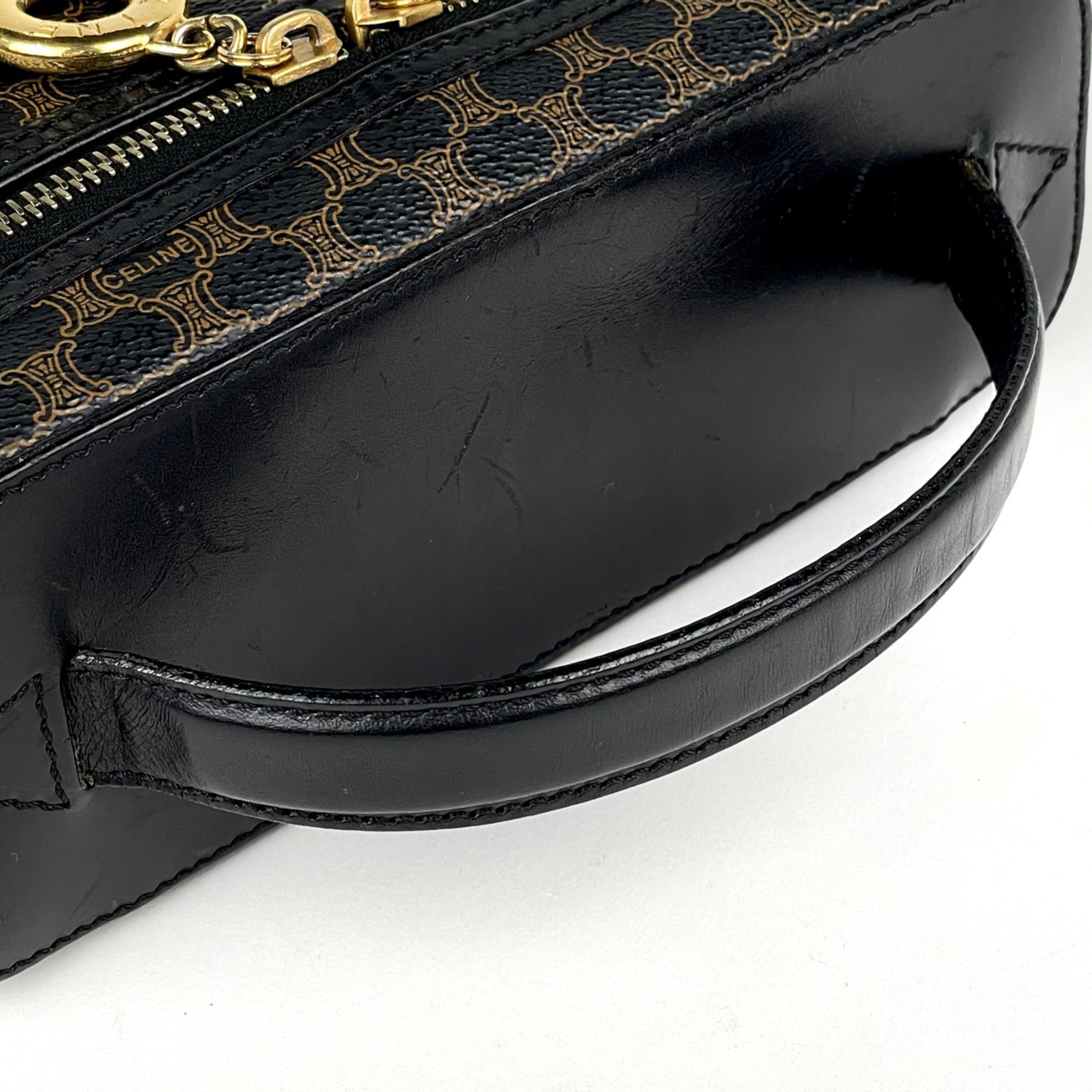 Celine Black Brown Coated Canvas Pouch Vanity Bag (Pre-Owned)