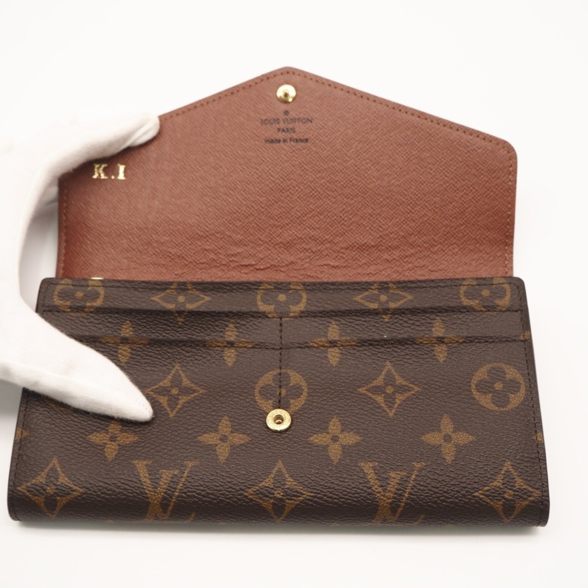 Louis Vuitton Monogram Beige Brown Monogram Coated Canvas Long Wallet (Bi-Fold) (Pre-Owned)