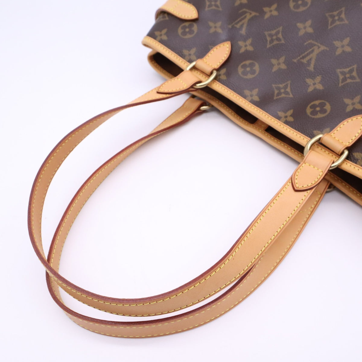 Louis Vuitton Monogram Beige Brown Coated Canvas Leather Handbag (Pre-Owned)