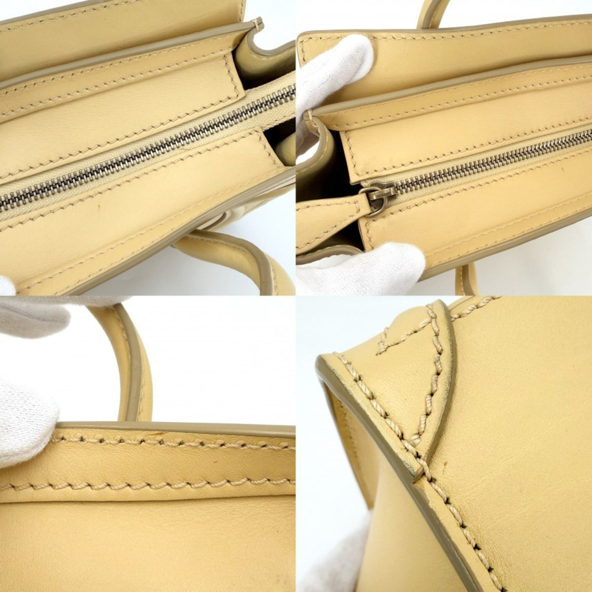Celine Yellow Leather Handbag Shoulder Bag (Pre-Owned)