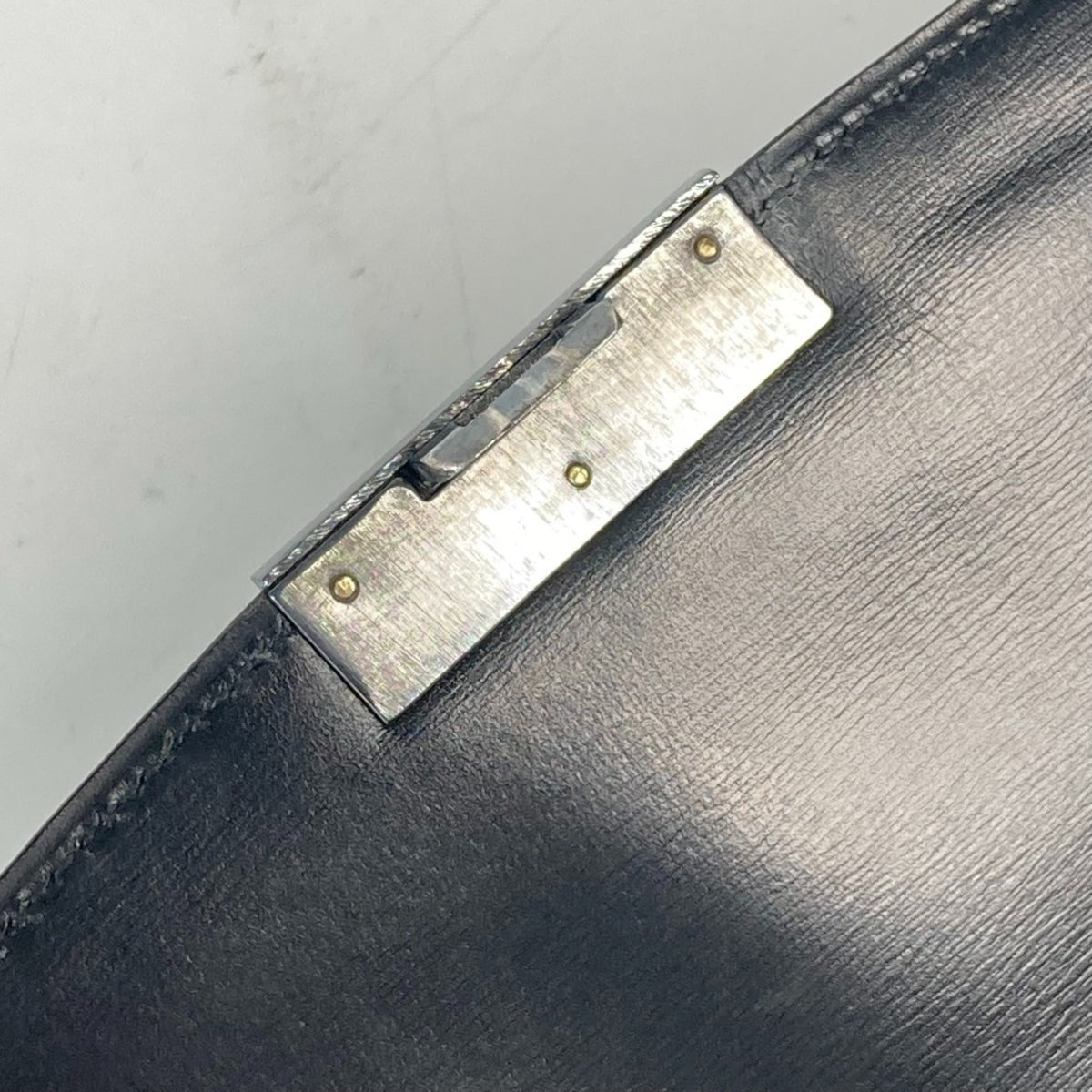 Hermes Black Box Calf Leather Clutch Bag Pouch (Pre-Owned)