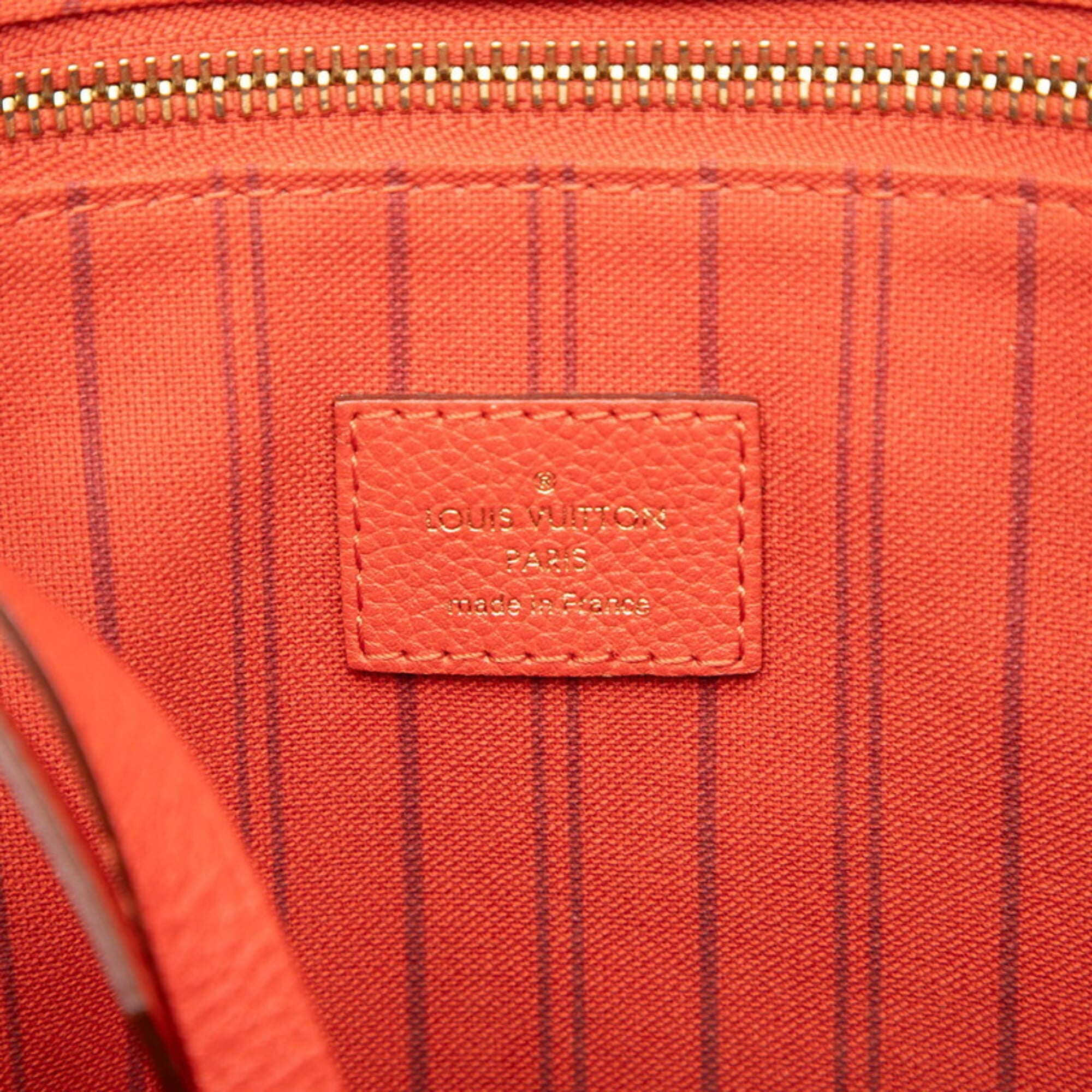 Louis Vuitton Auriane Orange Leather Pouch Shoulder Bag Tote Bag (Pre-Owned)