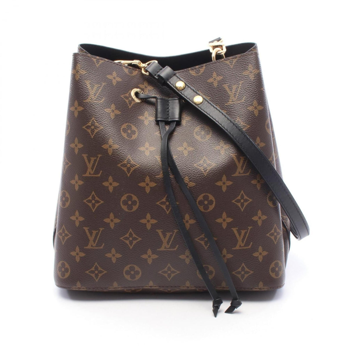 Louis Vuitton Black Brown Monogram Coated Canvas Handbag Shoulder Bag (Pre-Owned)