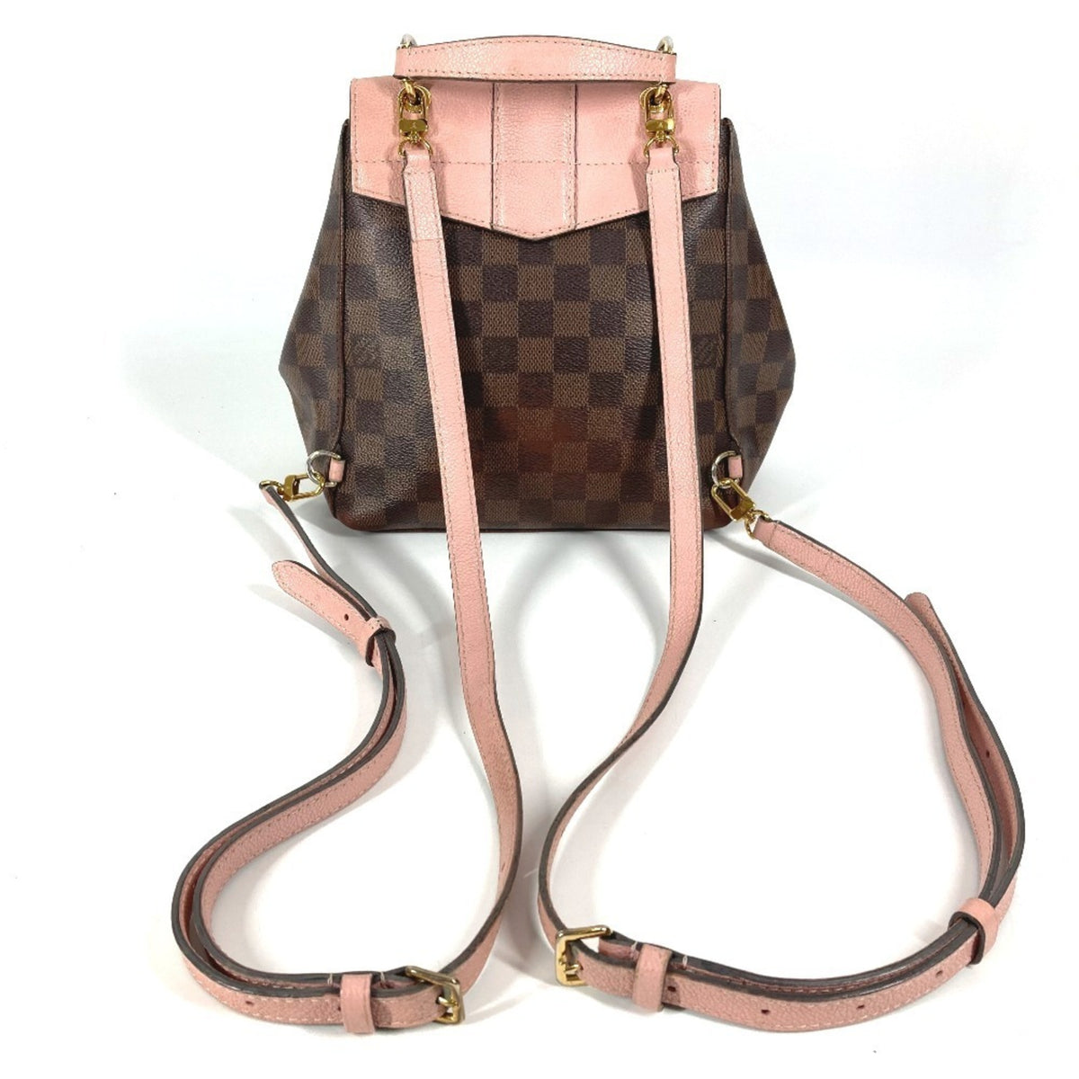Louis Vuitton Brown Pink Damier Canvas Backpack Handbag (Pre-Owned)