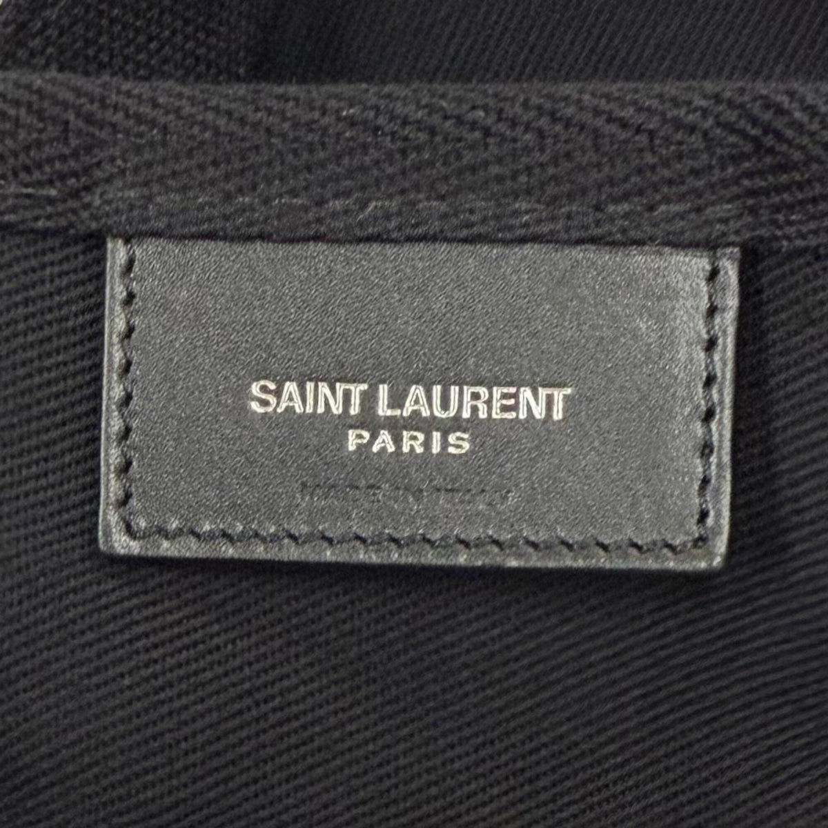 Saint Laurent Black Canvas Leather Pouch Shoulder Bag (Pre-Owned)