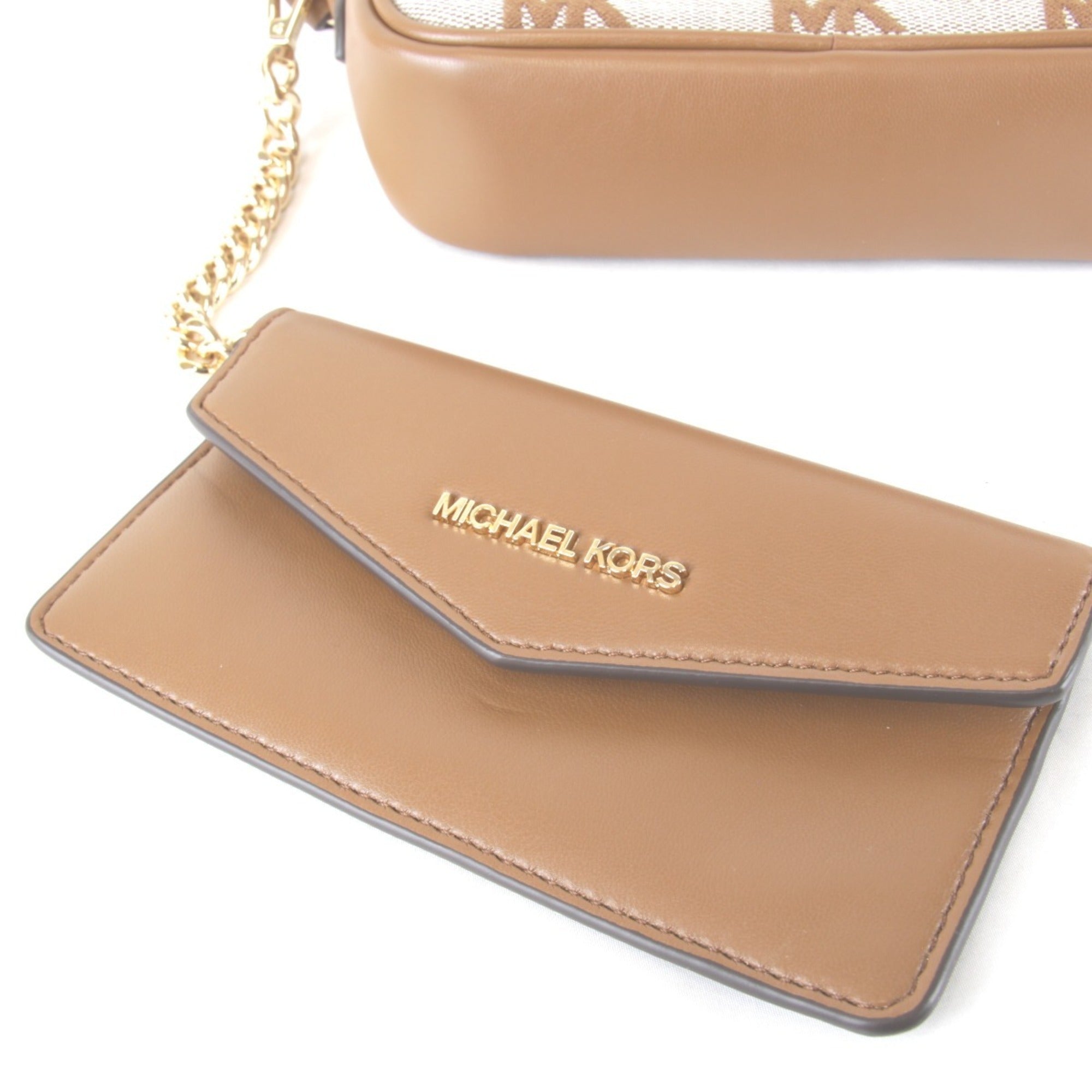 Michael Kors Brown Canvas Leather Pouch Shoulder Bag (Pre-Owned)
