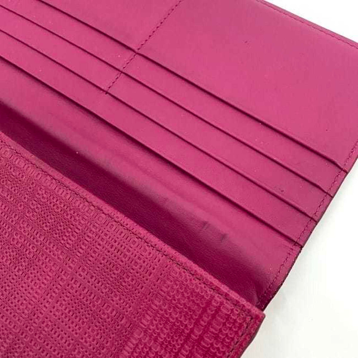 Loewe Linen Gold Pink Leather Long Wallet (Bi-Fold) (Pre-Owned)