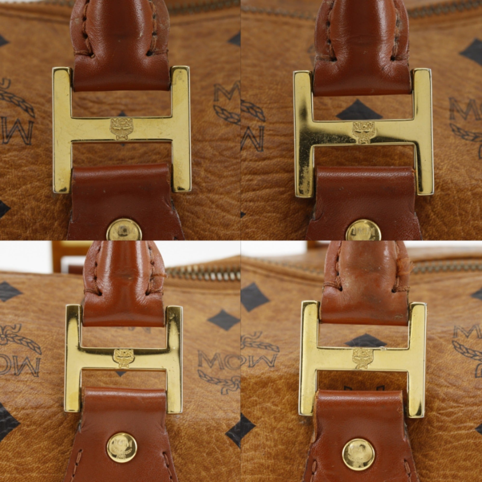 Mcm Brown Pvc Boston Bag Handbag (Pre-Owned)