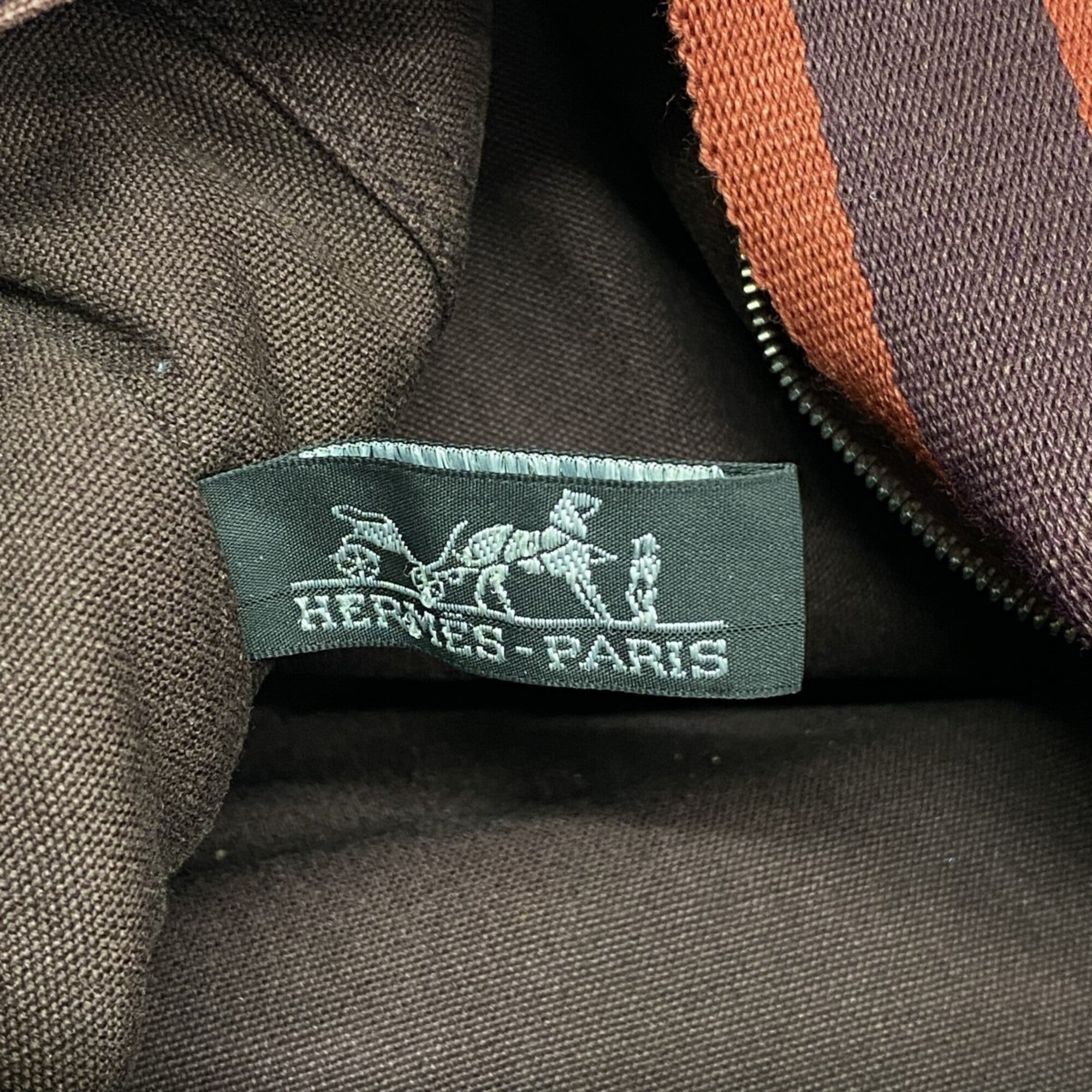 Hermes Brown Canvas Tote Bag (Pre-Owned)