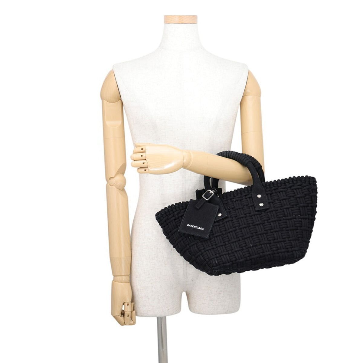 Balenciaga Black Canvas Basket Handbag (Pre-Owned)