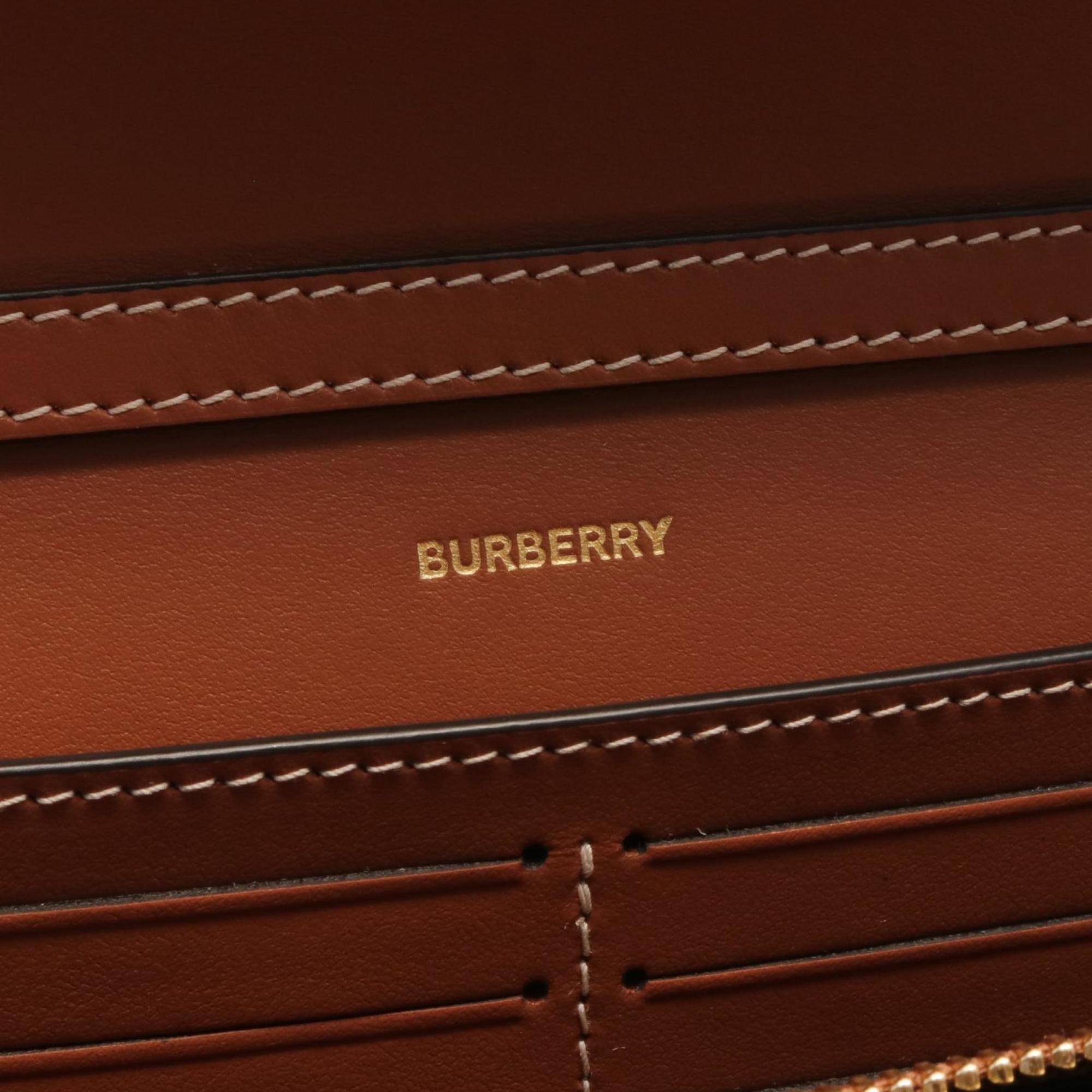 Burberry Beige Brown Multi-Color Coated Canvas Leather Shoulder Bag