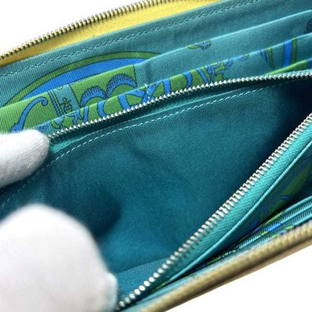Hermes Lemon Yellow Yellow Leather Long Wallet (Bi-Fold) (Pre-Owned)