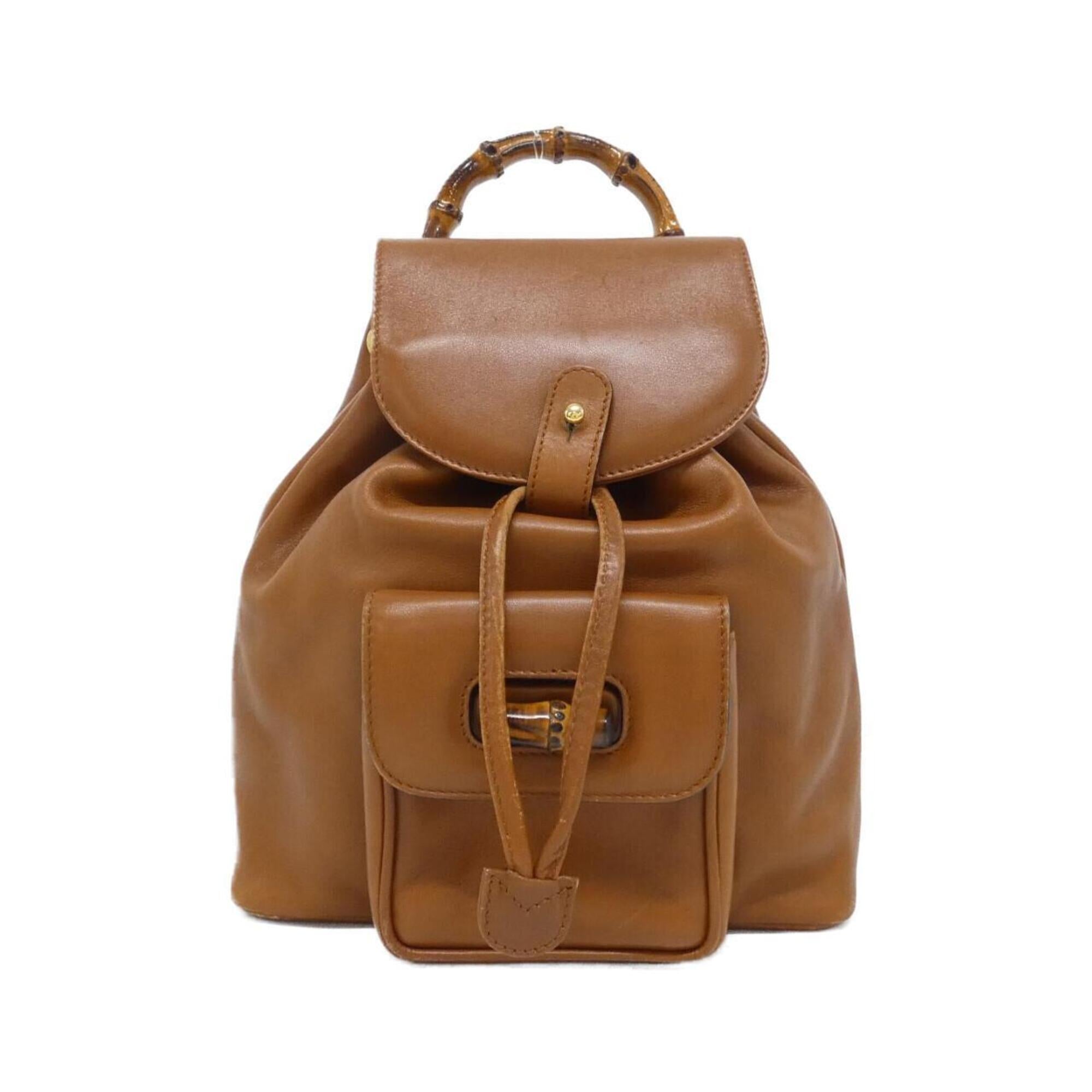 Gucci Light Brown Leather Backpack (Pre-Owned)