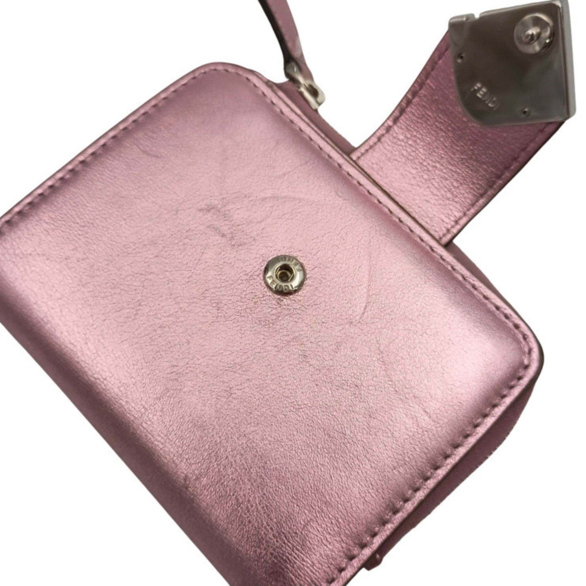Fendi Metallic Pink Leather Wallet (Bi-Fold) (Pre-Owned)