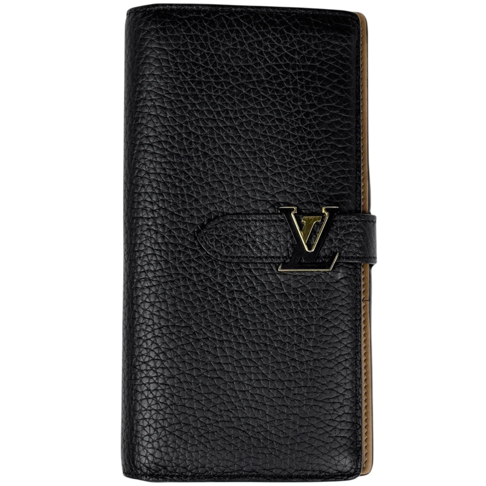 Louis Vuitton Taurillon Black Noir Leather Long Wallet (Bi-Fold) (Pre-Owned)