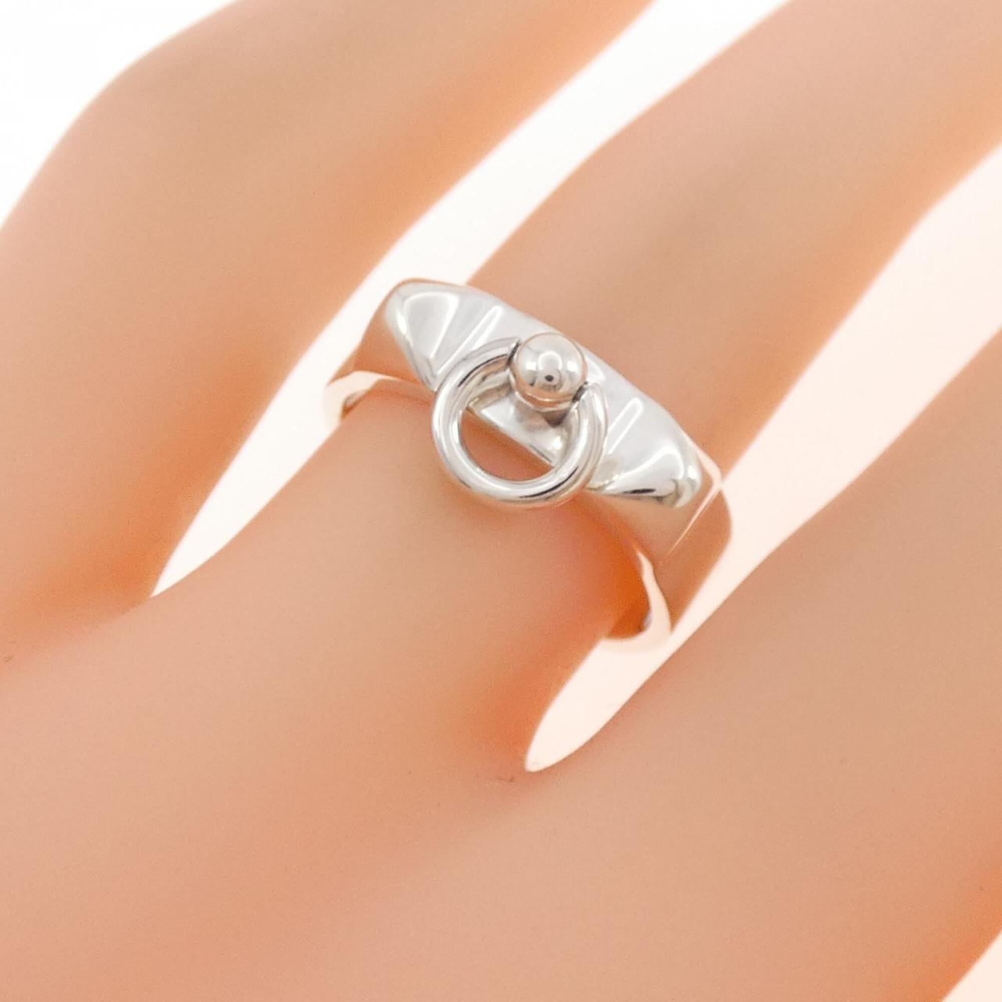 Hermes Silver 925 Band Ring (Pre-Owned)