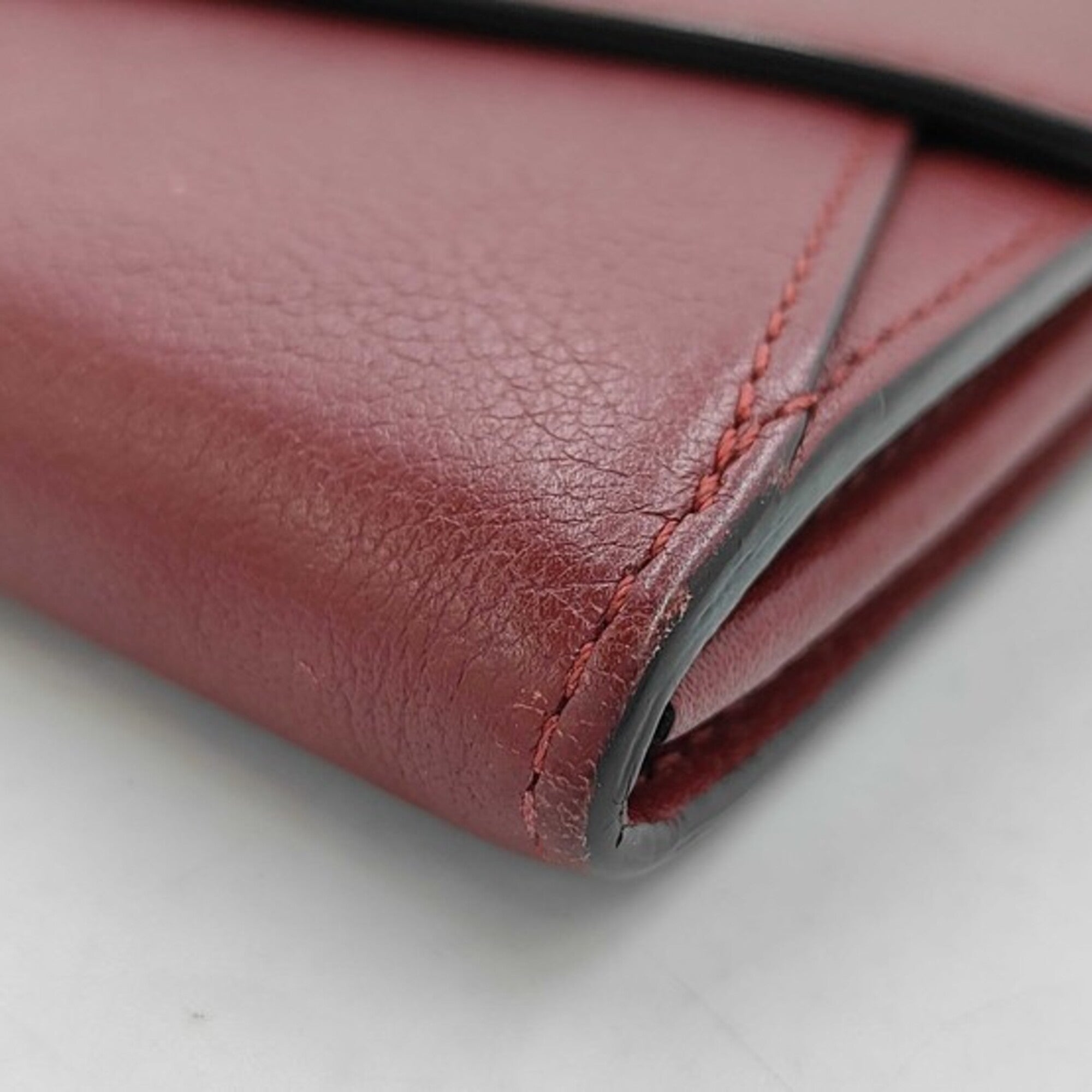 Cartier Bordeaux Leather Long Wallet (Tri-Fold) (Pre-Owned)