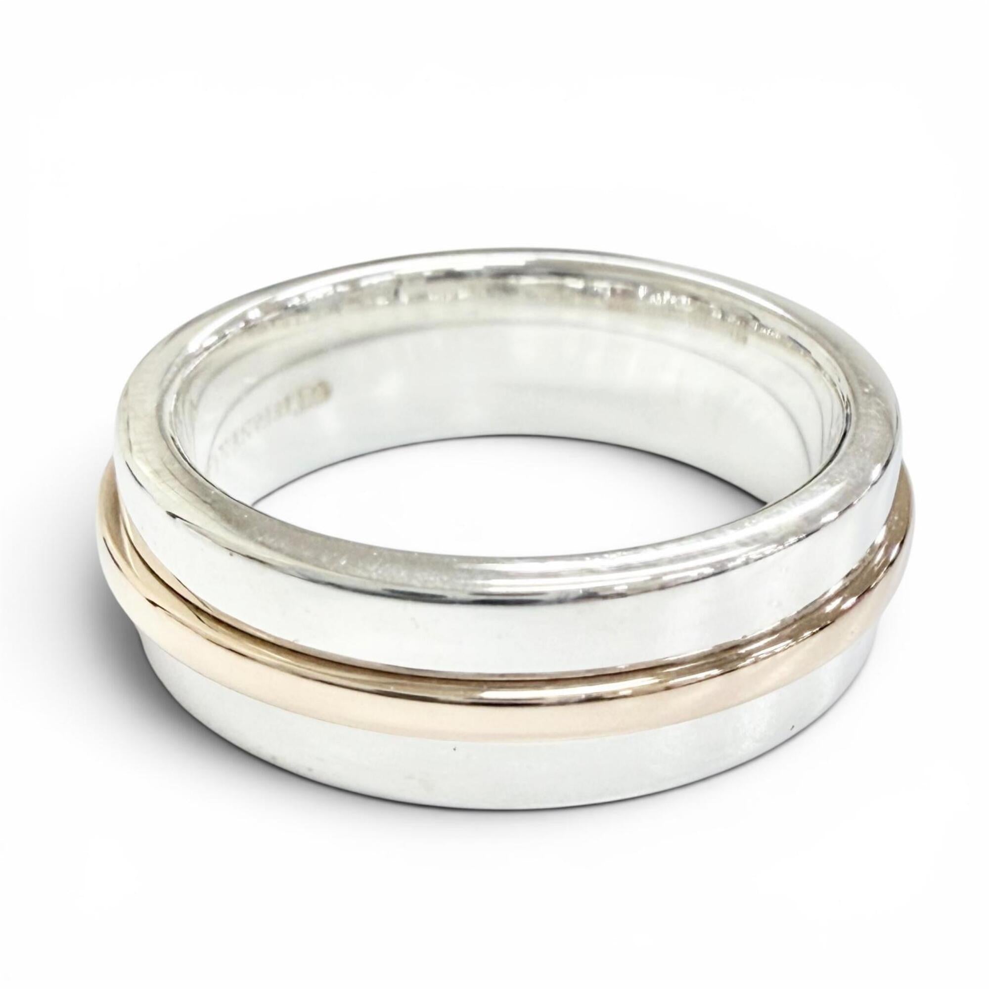 Tiffany Gold Silver Gold (18K) Silver 925 Band Ring (Pre-Owned)