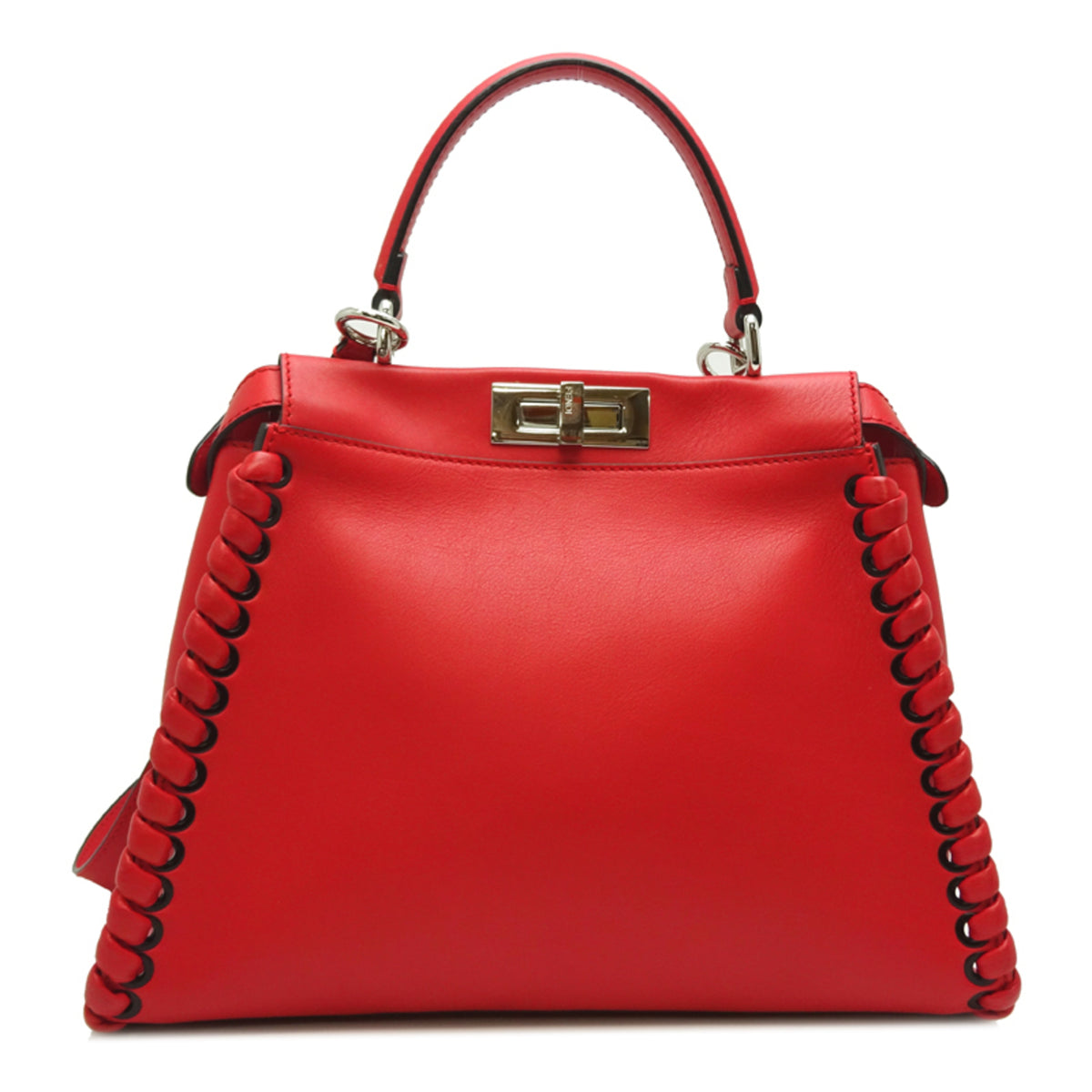 Fendi Red Color Leather Handbag (Pre-Owned)
