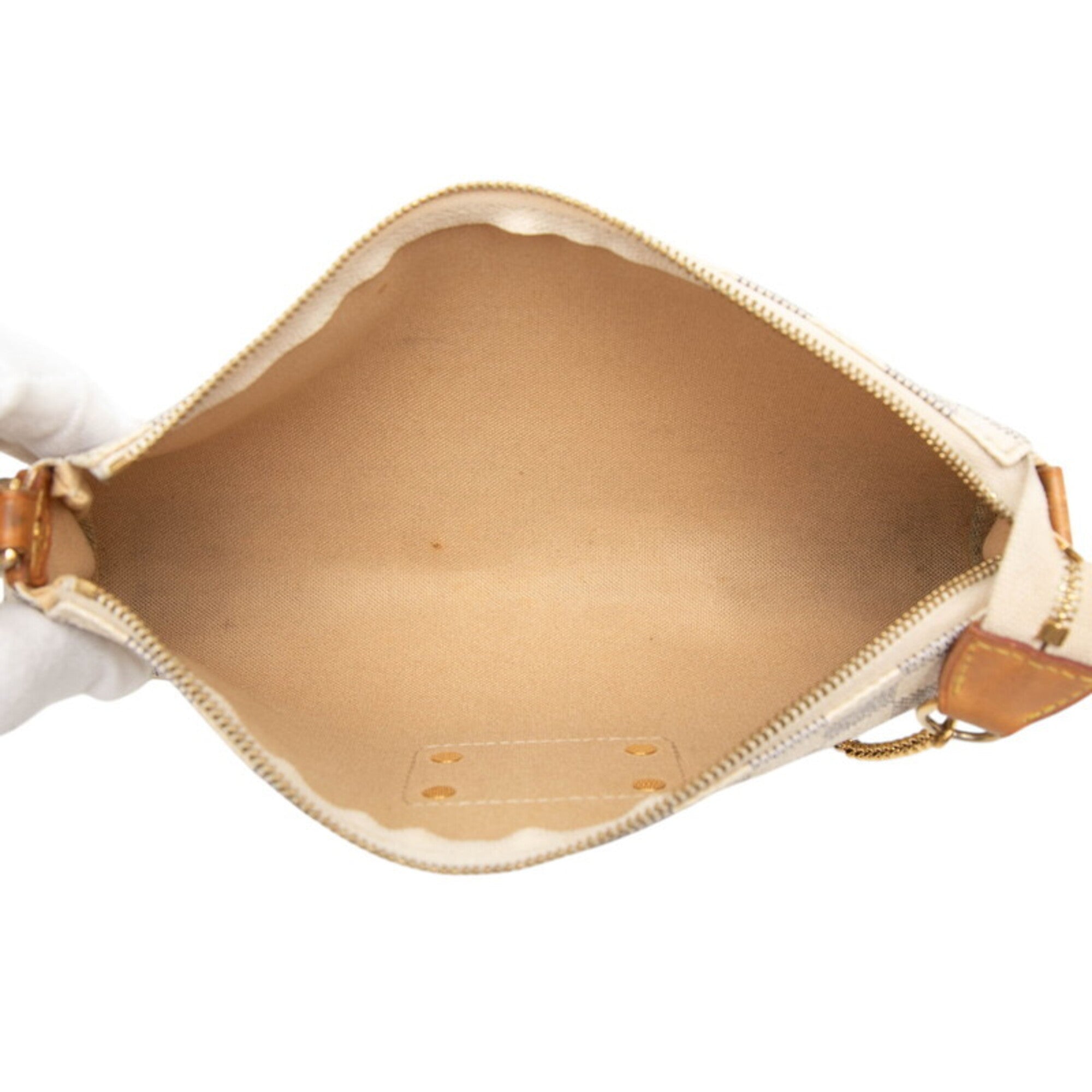 Louis Vuitton Damier Azur White Pvc Leather Handbag Shoulder Bag (Pre-Owned)