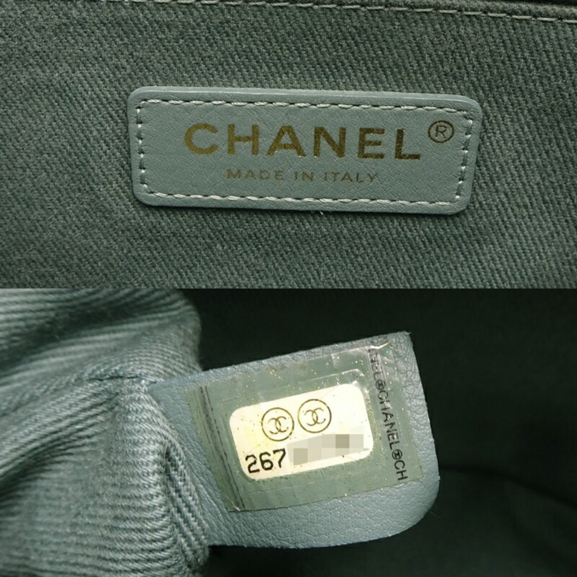 Chanel Blue Leather Handbag (Pre-Owned)