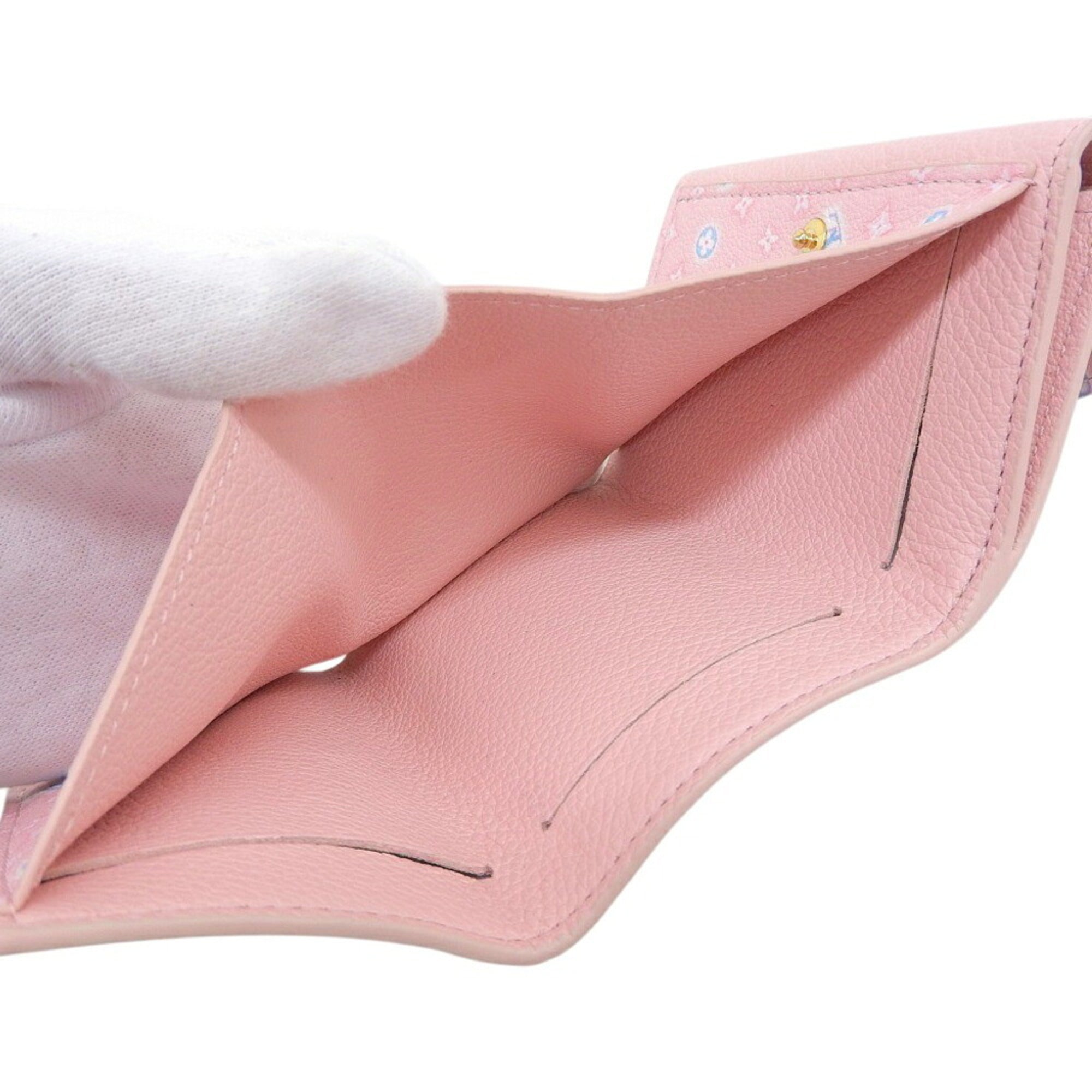 Louis Vuitton Pink Leather Wallet (Tri-Fold) (Pre-Owned)