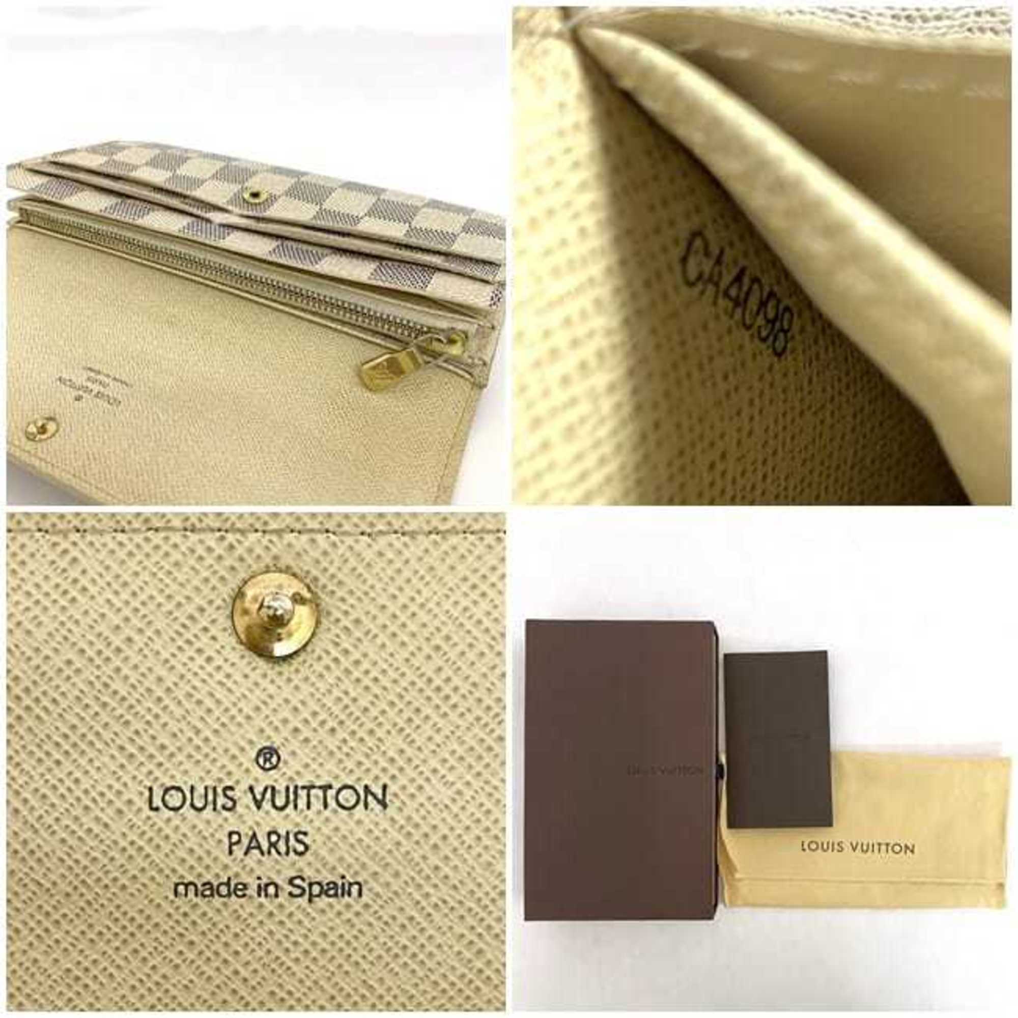 Louis Vuitton Damier Azur Gray White Damier Canvas Long Wallet (Bi-Fold) (Pre-Owned)
