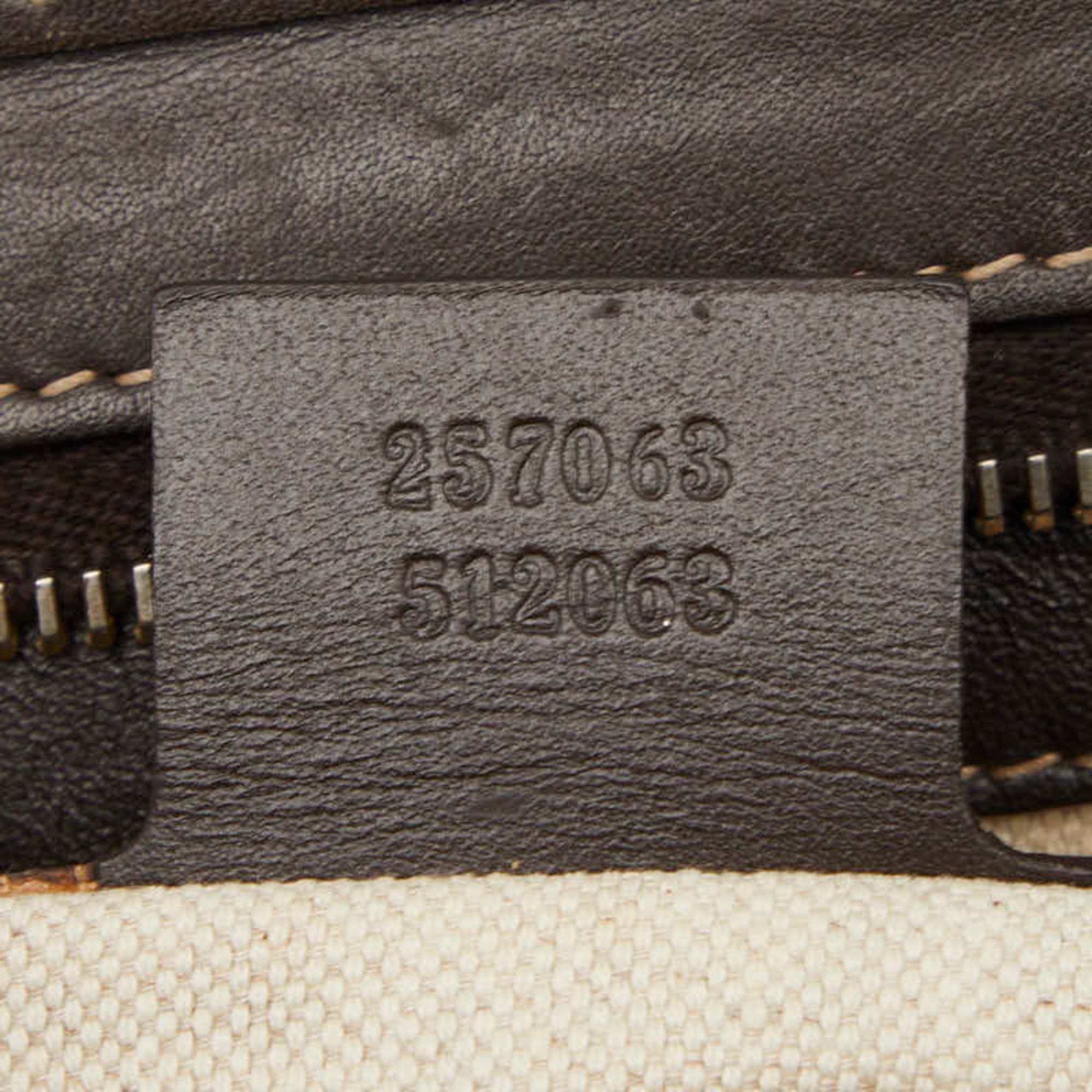 Gucci Beige Leather Canvas Handbag Tote Bag (Pre-Owned)