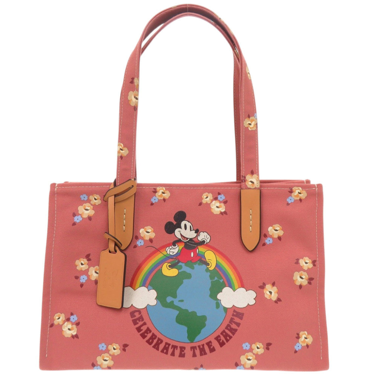 Coach Pink Canvas Leather Tote Bag (Pre-Owned)