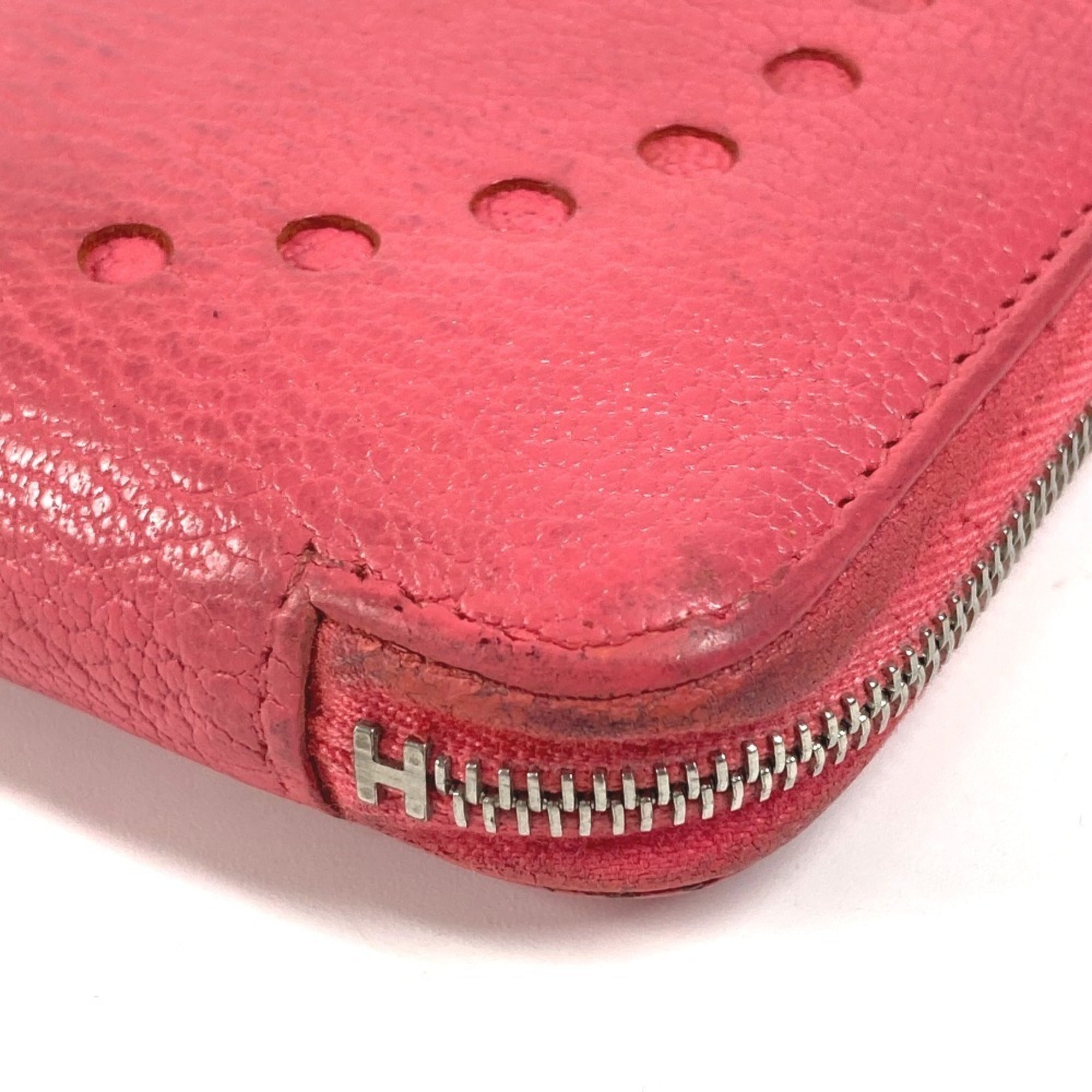 Hermes Pink Chevre Leather Long Wallet (Bi-Fold) (Pre-Owned)