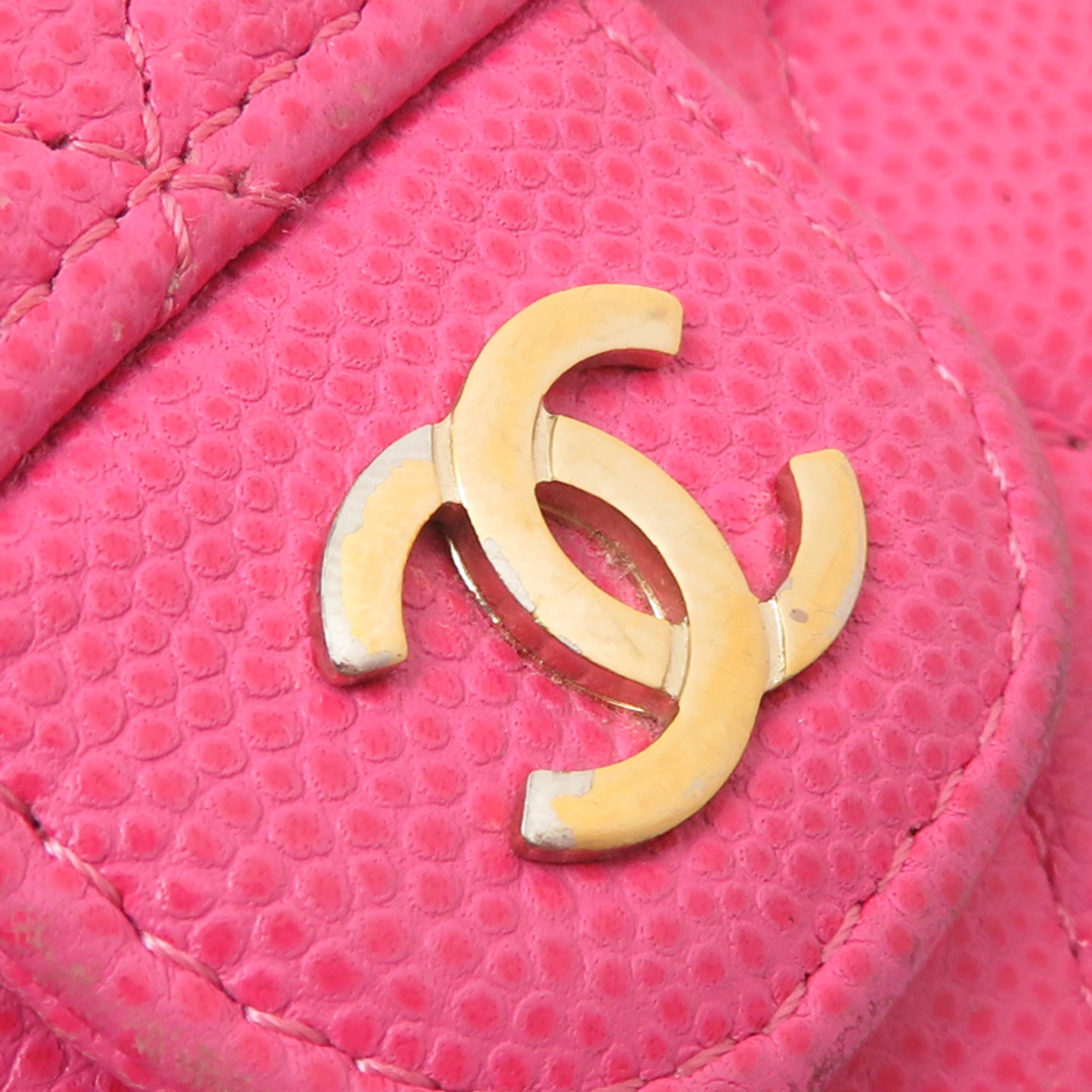 Chanel Pink Grained Calfskin Wallet (Tri-Fold) (Pre-Owned)