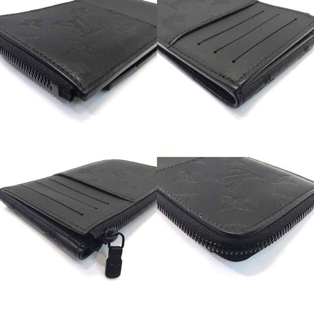 Louis Vuitton Monogram Shadow Black Noir Monogram Shadow Wallet (Bi-Fold) (Pre-Owned)
