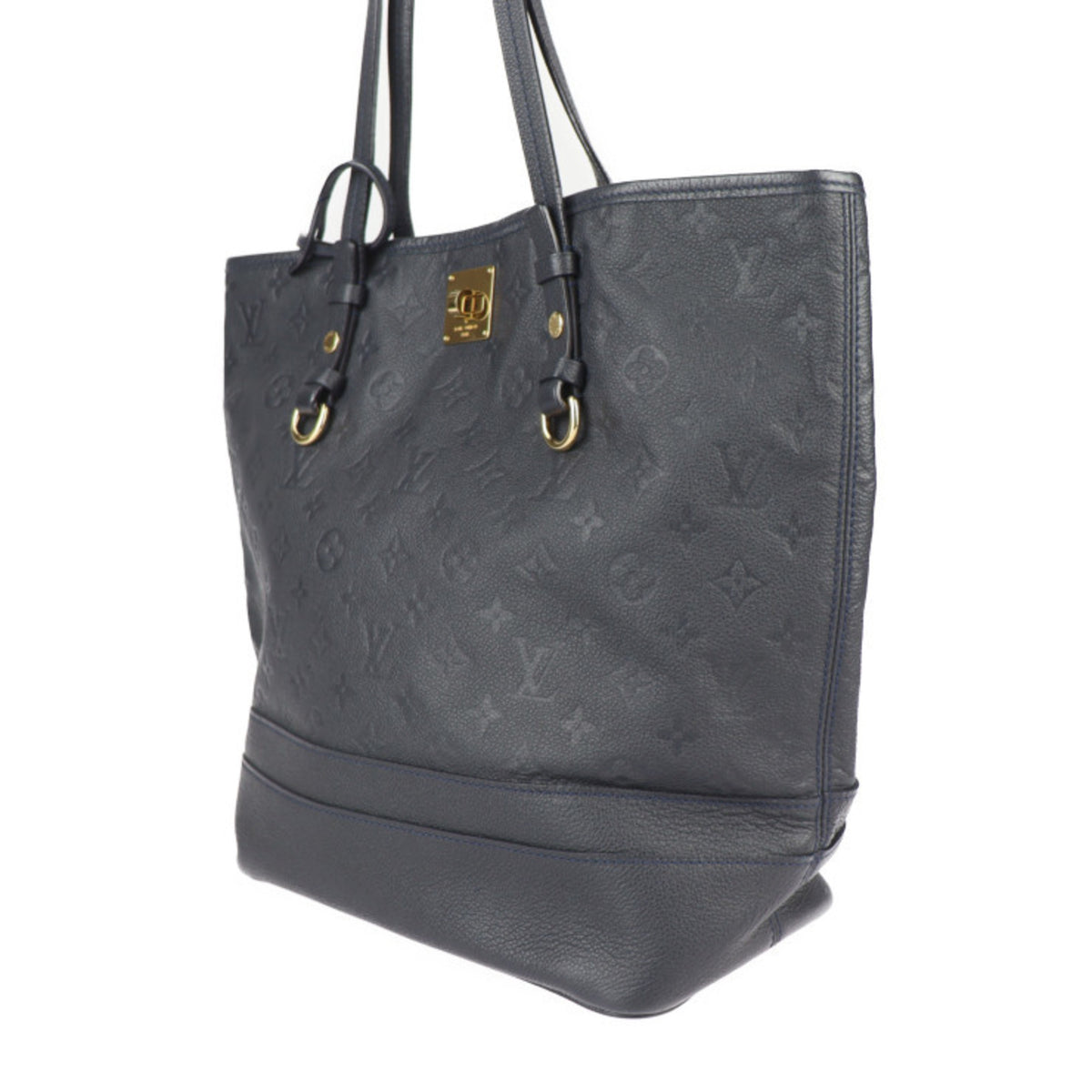 Louis Vuitton Black Leather Handbag Pouch Shoulder Bag Tote Bag (Pre-Owned)