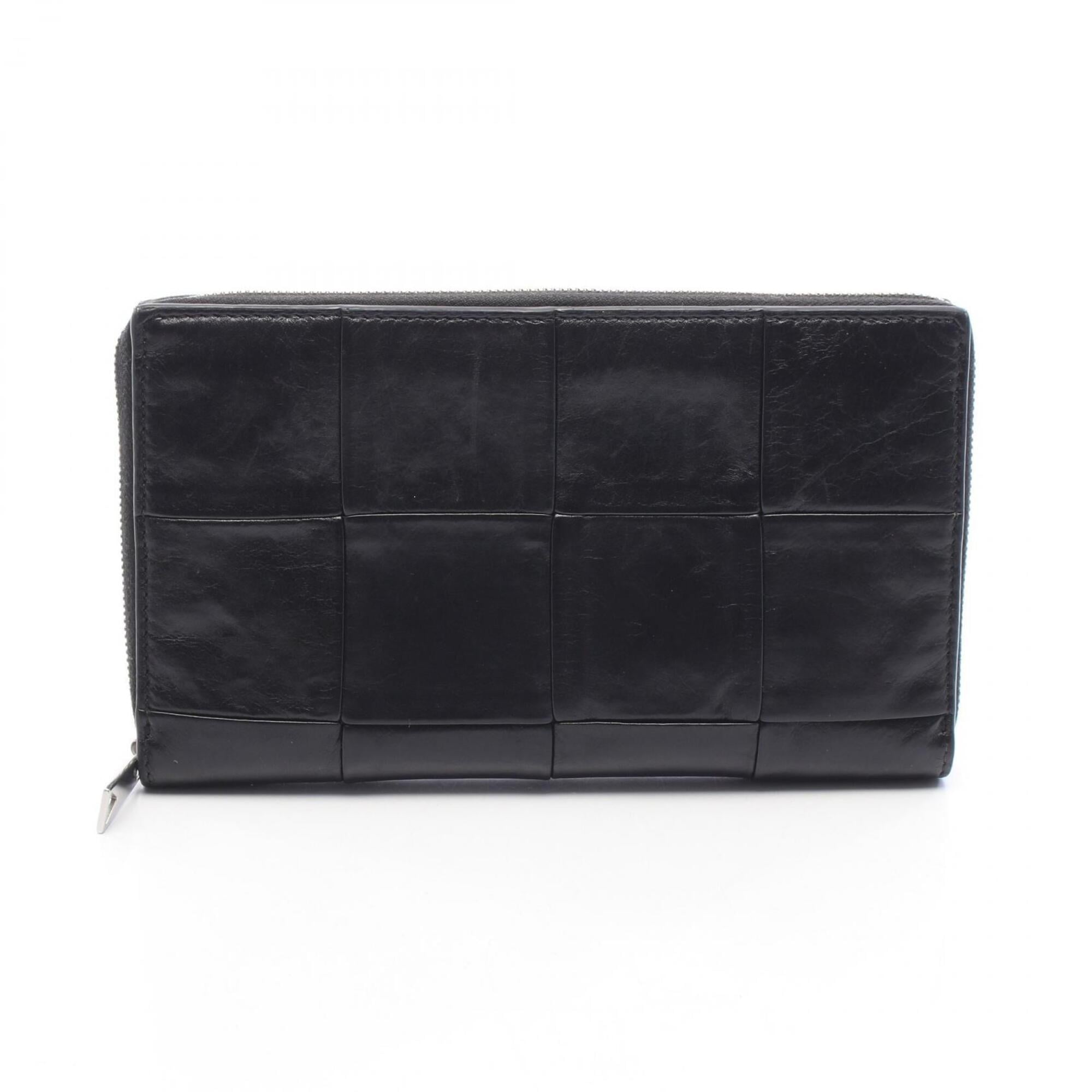 Bottega Veneta Black Intrecciato Long Wallet (Bi-Fold) (Pre-Owned)