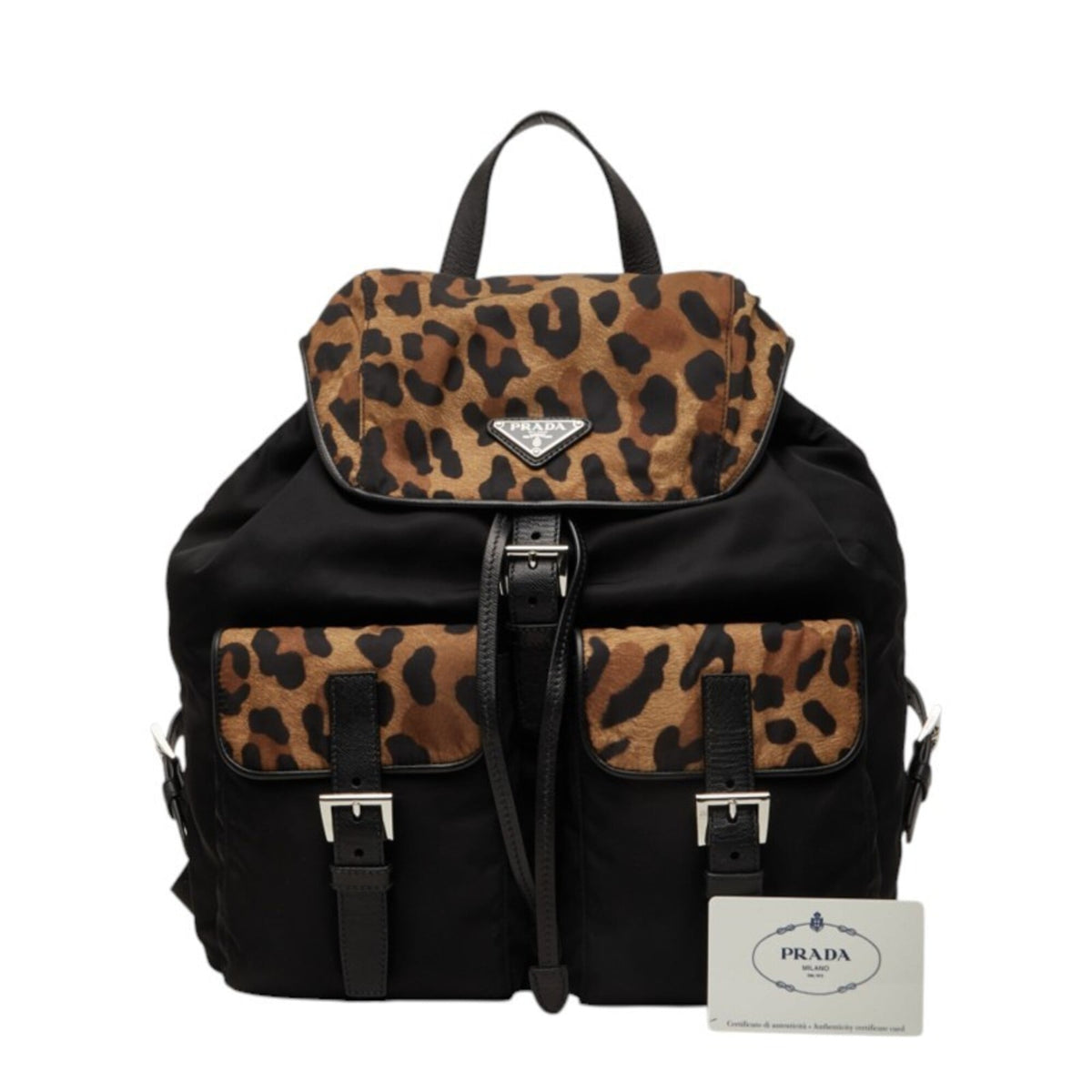 Prada Black Brown Nylon Backpack (Pre-Owned)