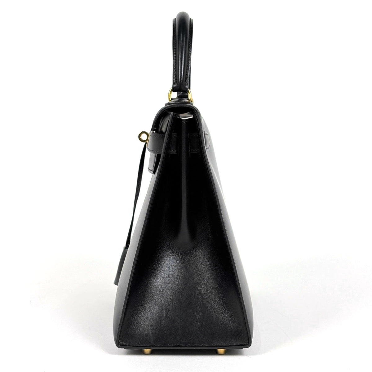 Hermes Black Box Calf Leather Handbag (Pre-Owned)