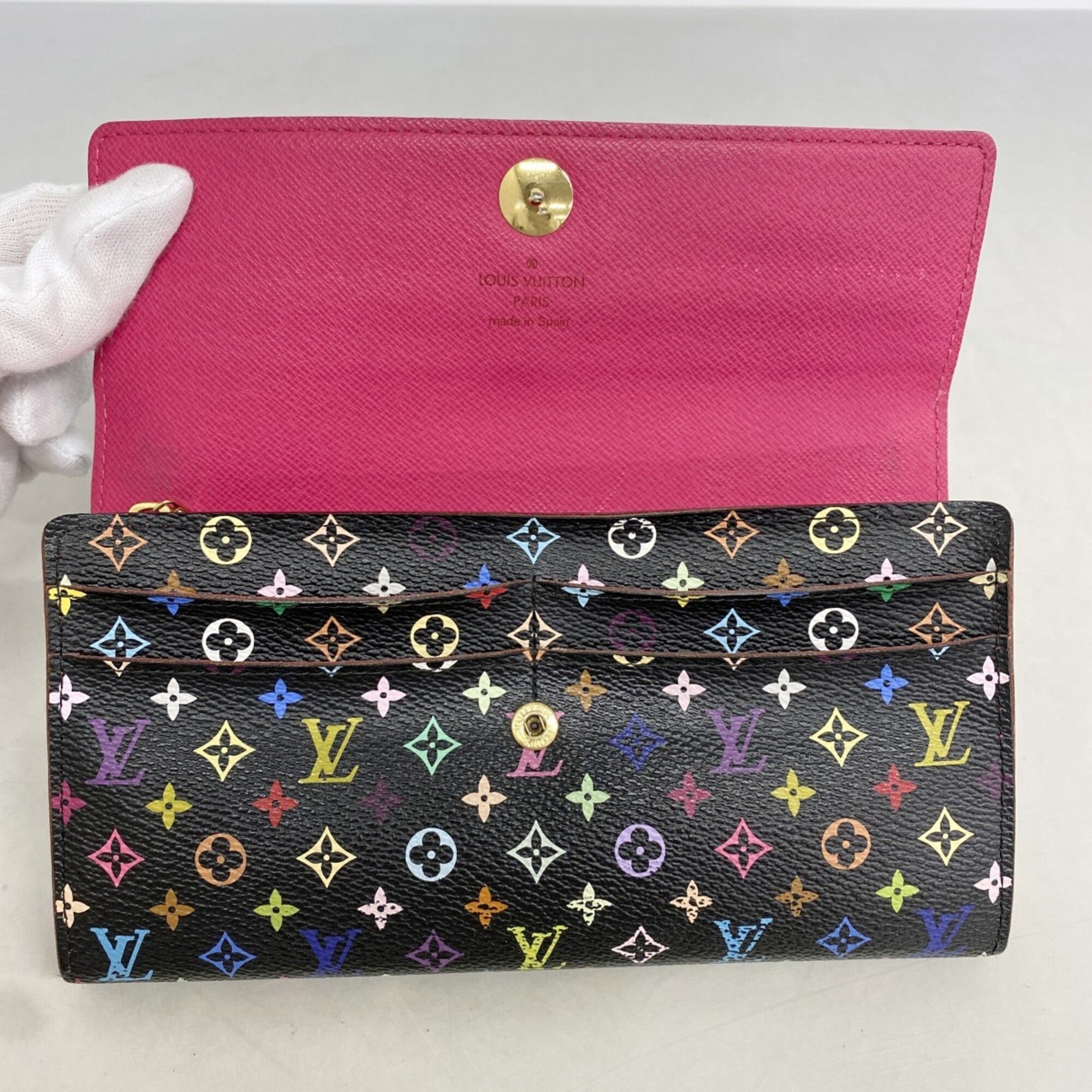 Louis Vuitton Grenade Noir Long Wallet (Bi-Fold) (Pre-Owned)
