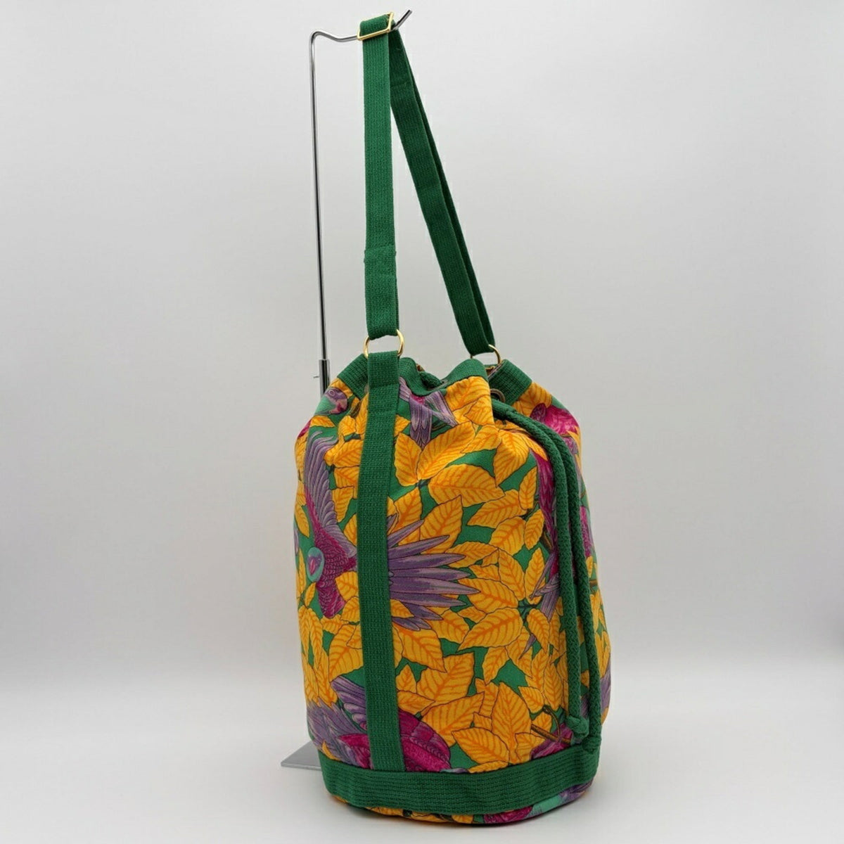 Hermes Green Pink Yellow Cotton Shoulder Bag (Pre-Owned)