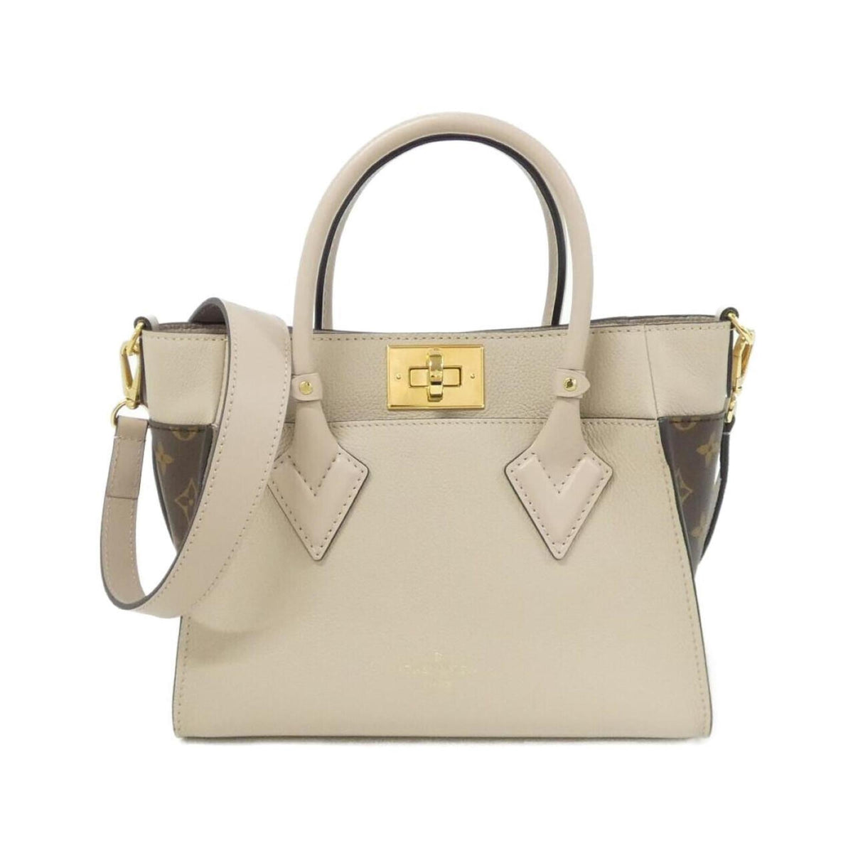 Louis Vuitton Grayish Coated Canvas Leather Handbag (Pre-Owned)