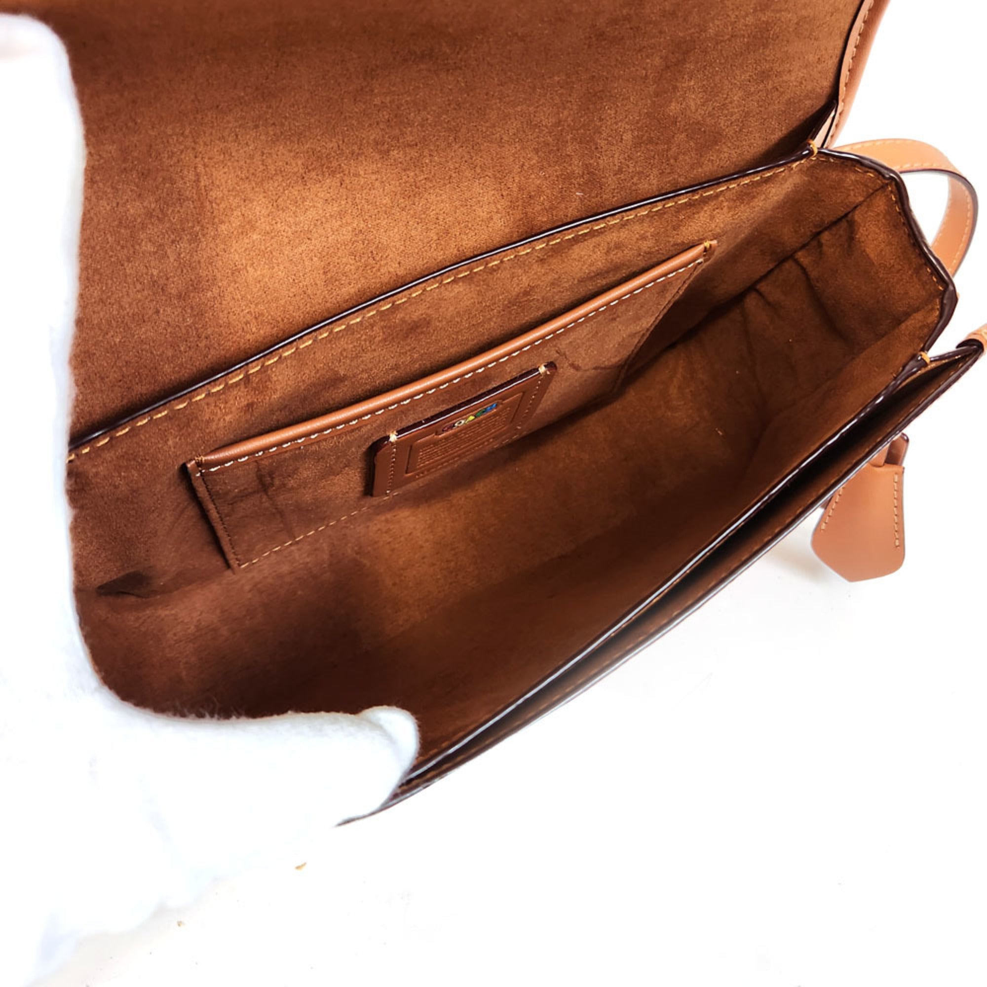 Coach Beige Multi-Color Signature Line Shoulder Bag (Pre-Owned)