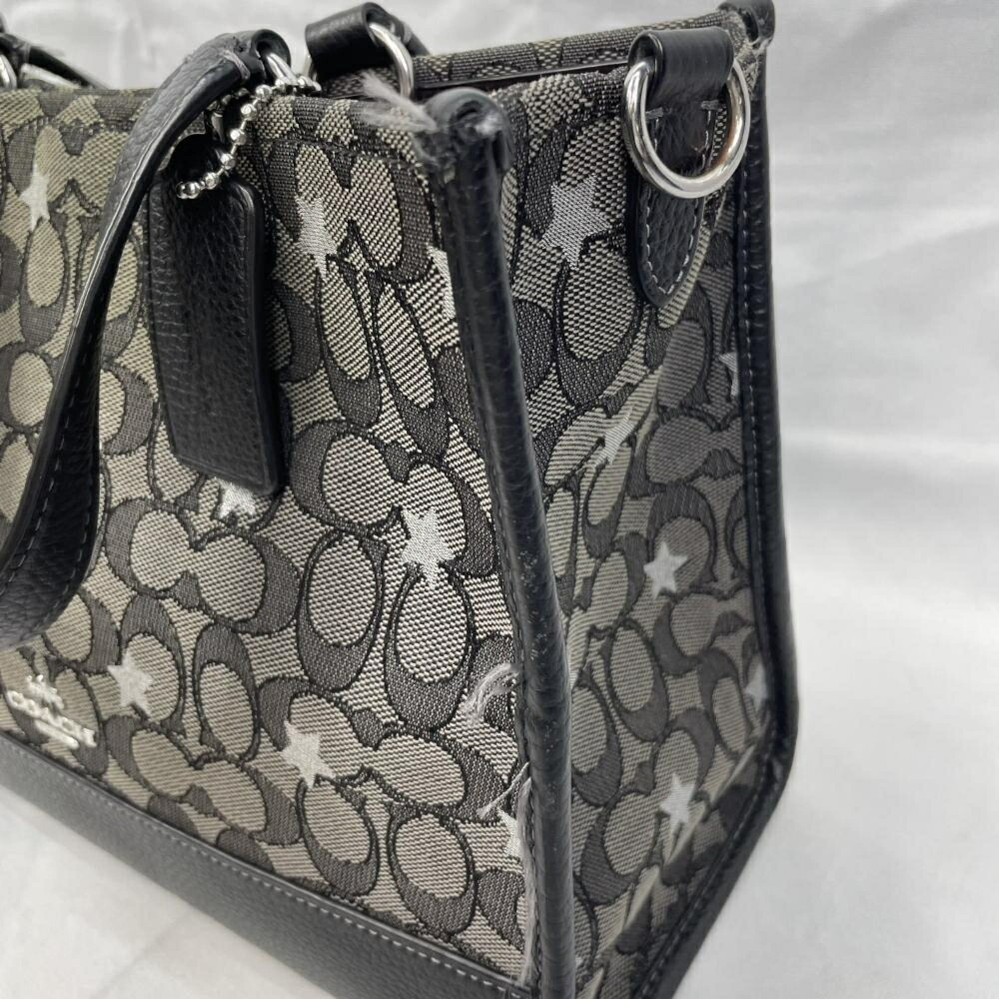 Coach Silver Signature Line Tote Bag (Pre-Owned)