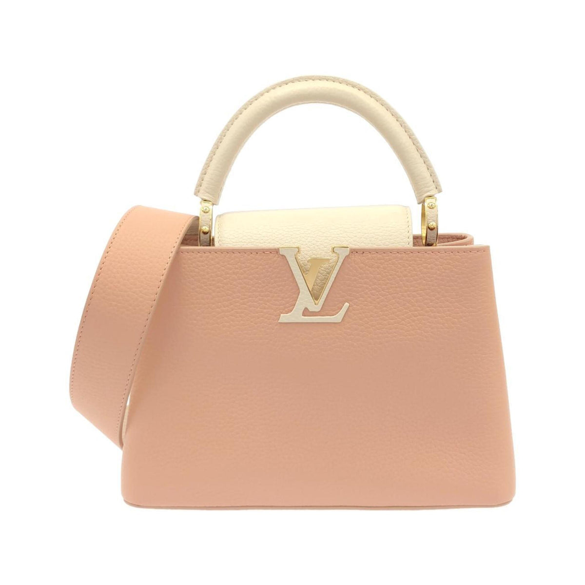 Louis Vuitton Pink Beige Leather Handbag (Pre-Owned)